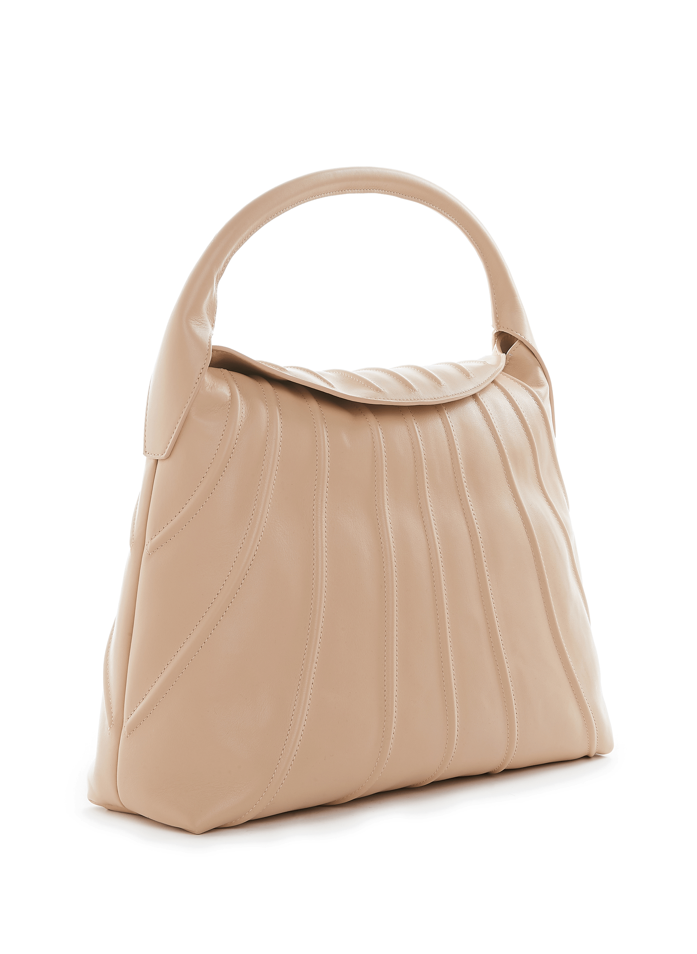 Shell leather handbag S.JOON Beige