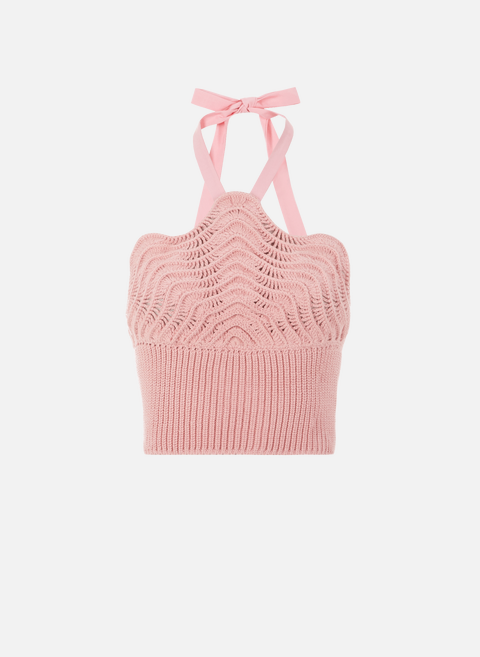 Pink crochet halter topSTELLA PARDO 