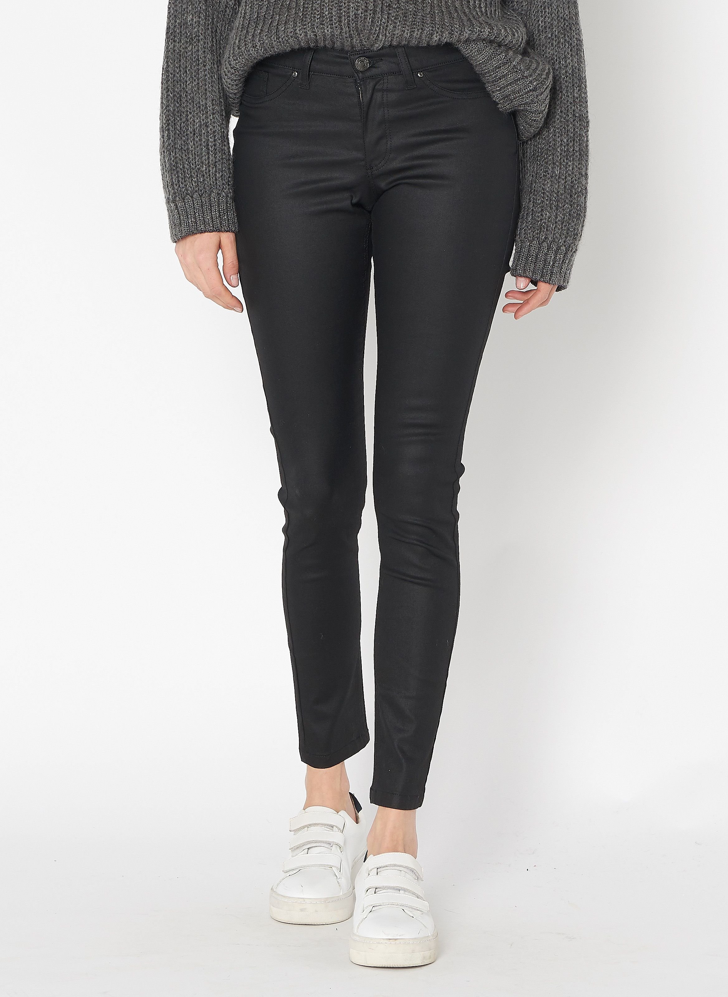 Jegging enduit taille basse