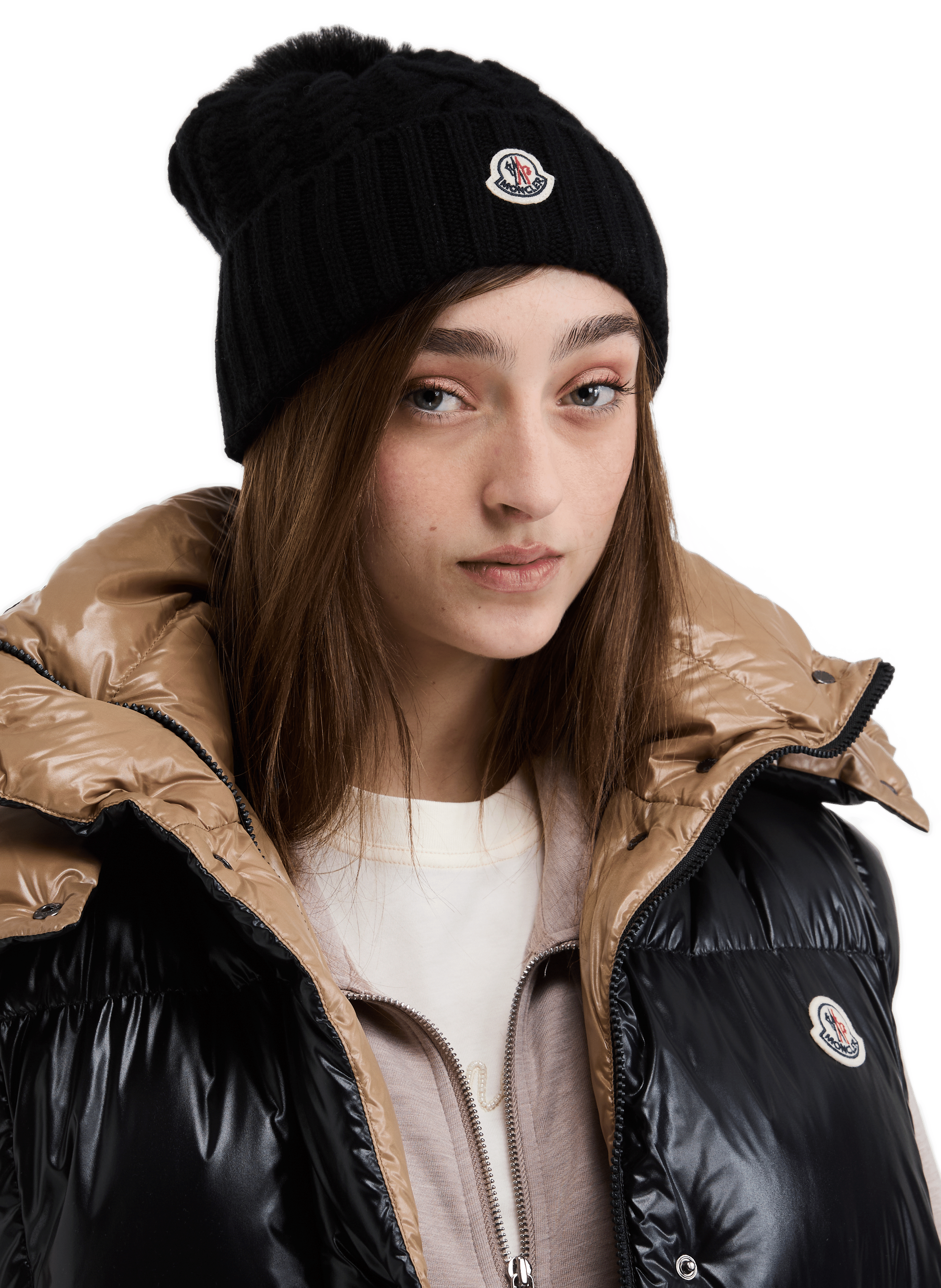Bonnet en laine et cachemire  MONCLER Noir