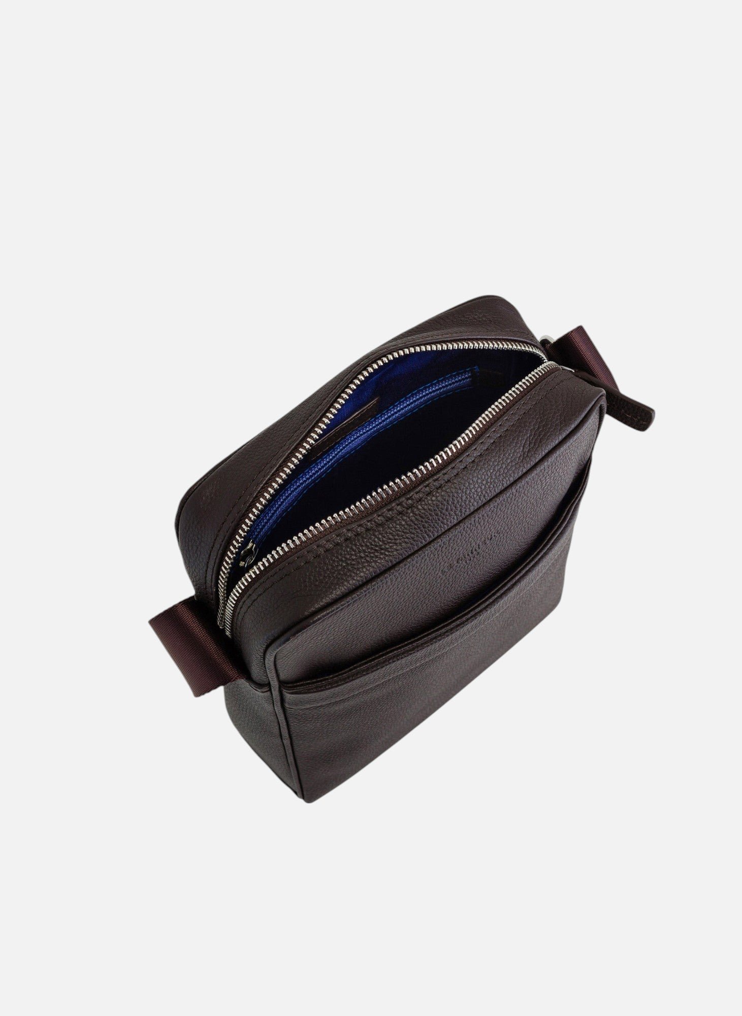 Sacoche moyen modèle charles en cuir grainé LE TANNEUR Marron