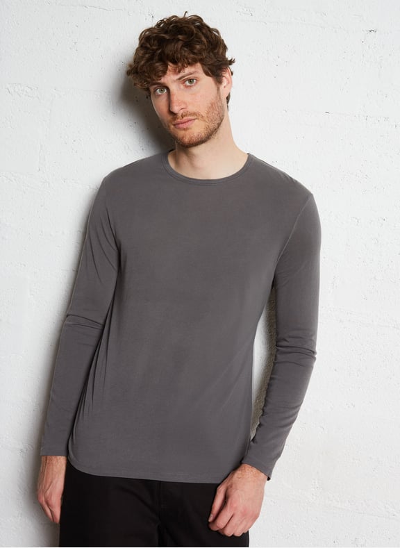 Tee-shirt col rond en coton devon Gris by AMERICAN VINTAGE AMERICAN VINTAGE Tee-shirt col rond en coton devon Gris