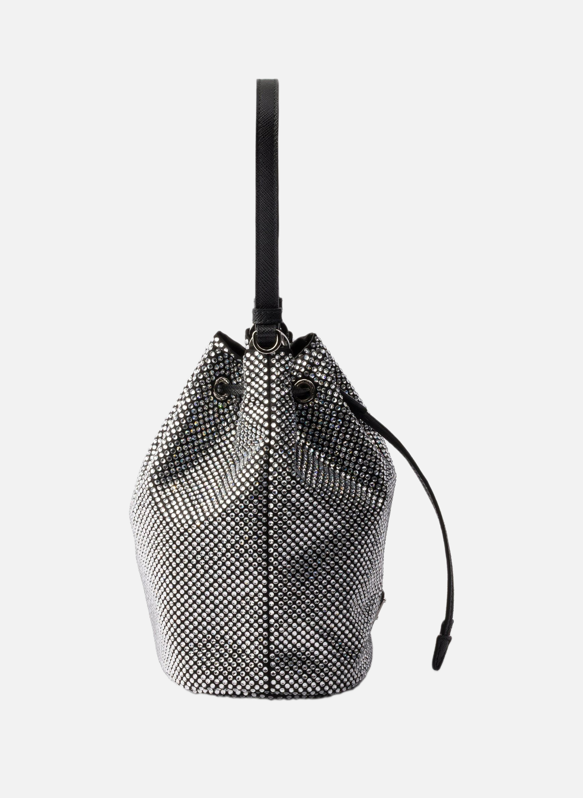Mini sac en satin à cristaux PRADA Argent