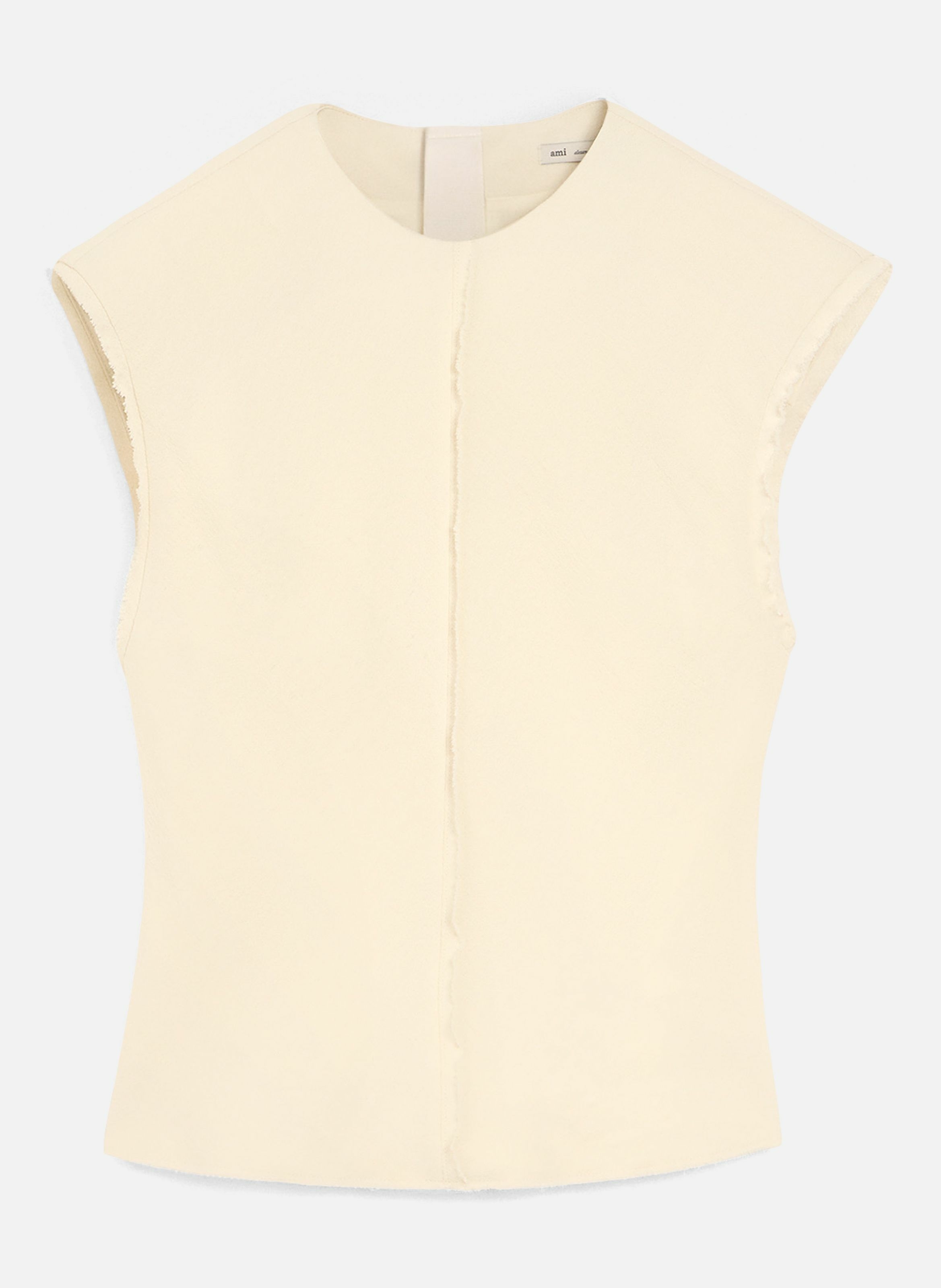 Top sans manches en crèpes de viscose AMI PARIS Blanc