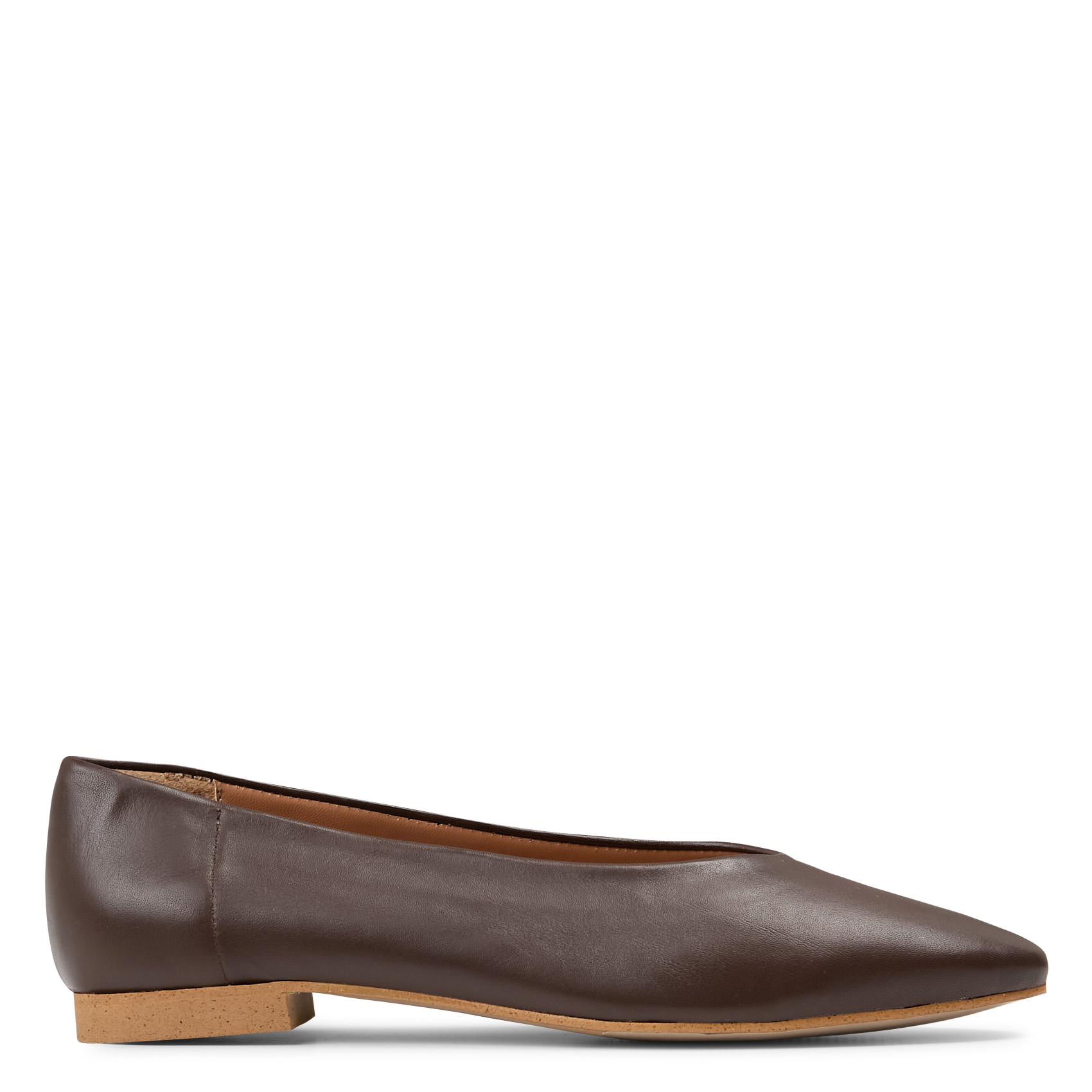 MAISON 123 Ballerines plates en cuir mona Marron