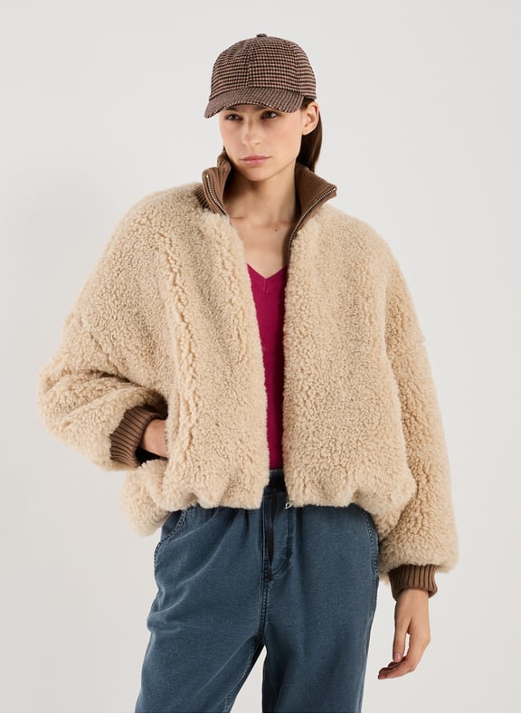Oversized jacket with high collar Beige by BELLEROSE BELLEROSE Oversized jacket with high collar Beige
