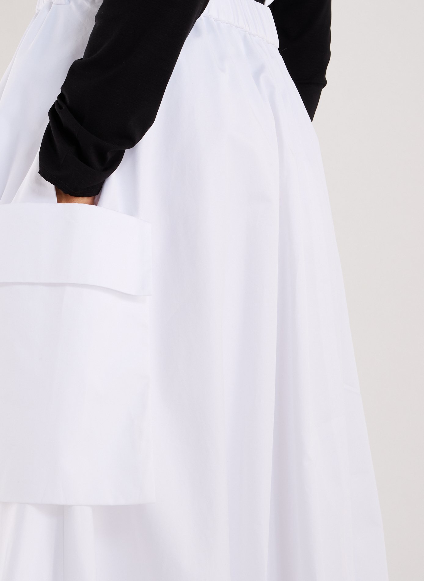 Jupe ample cargo en coton Blanc