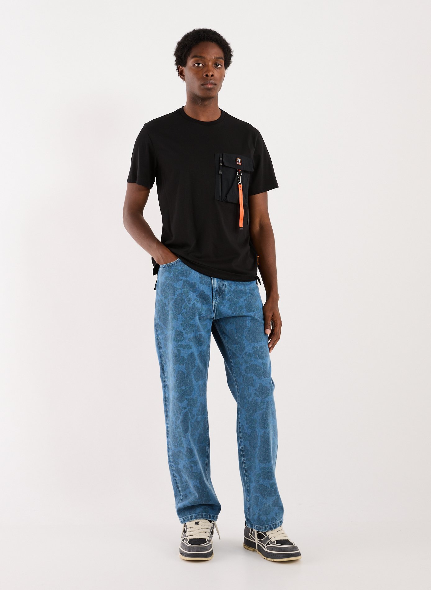 Straight fit t-shirt with pocket in cotton PARAJUMPERS Black