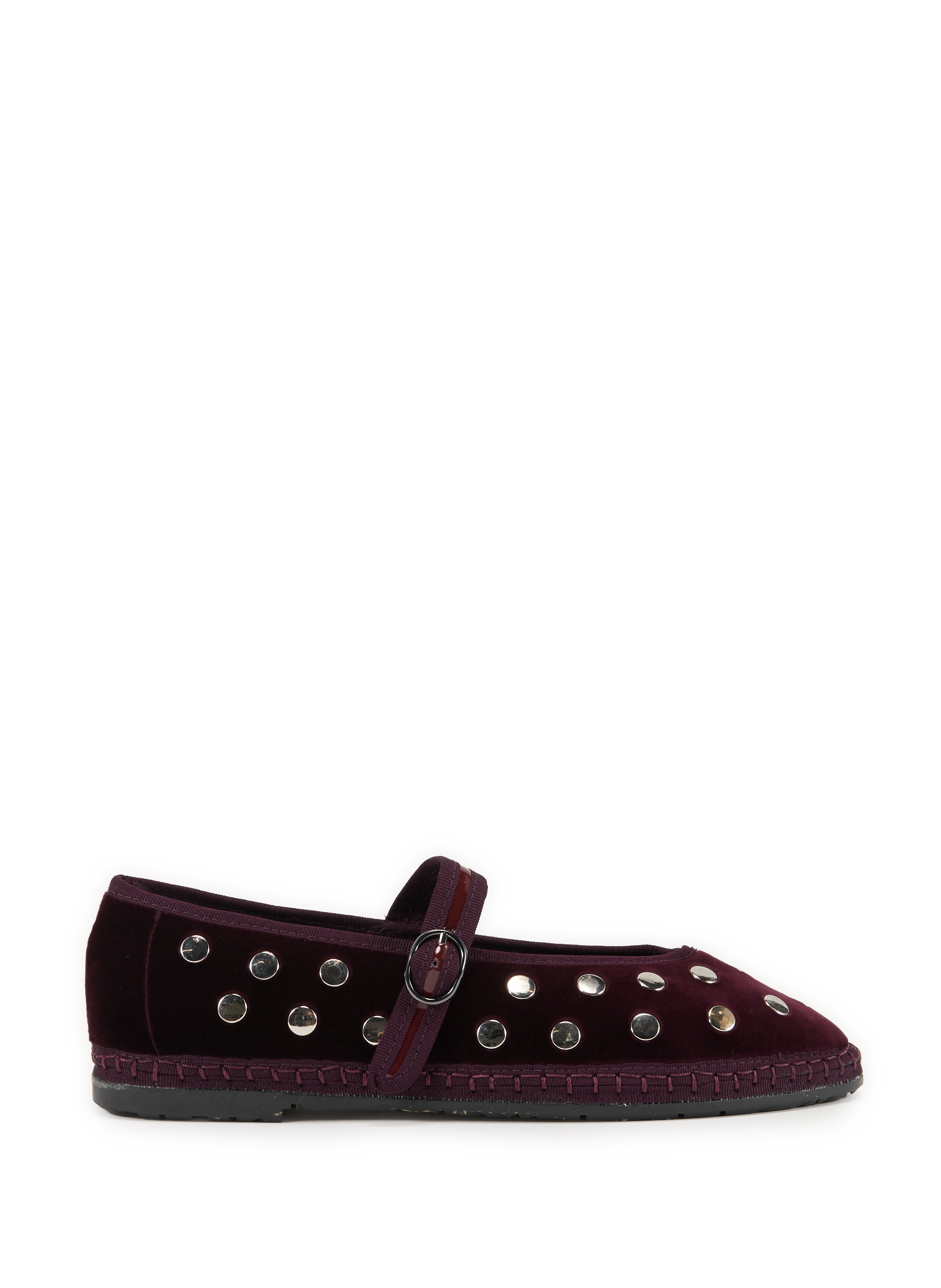 FLABELUS Ballerines à strass en coton mélangé Rouge