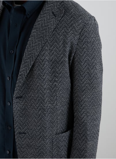 Veste droite à chevrons en laine EMPORIO ARMANI Veste droite à chevrons en laine EMPORIO ARMANI