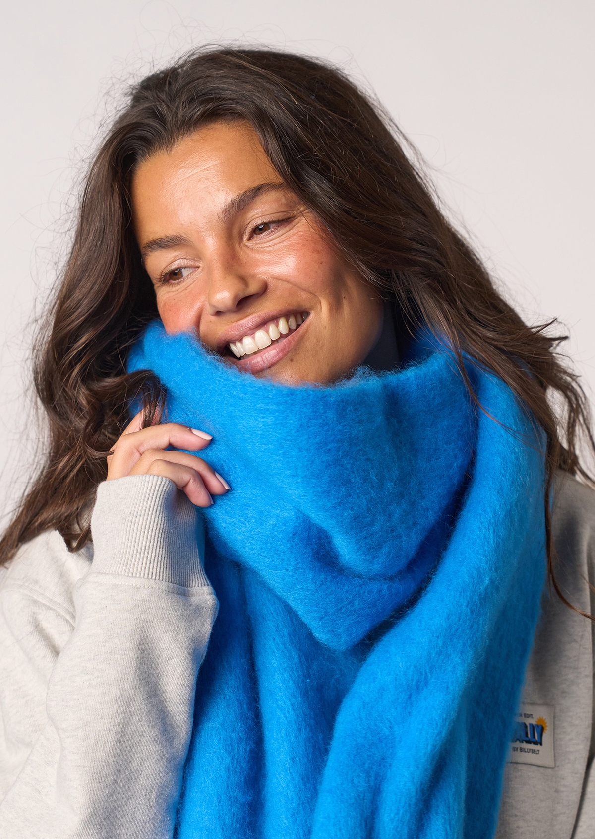 Grande écharpe à franges BILLYBELT Bleu