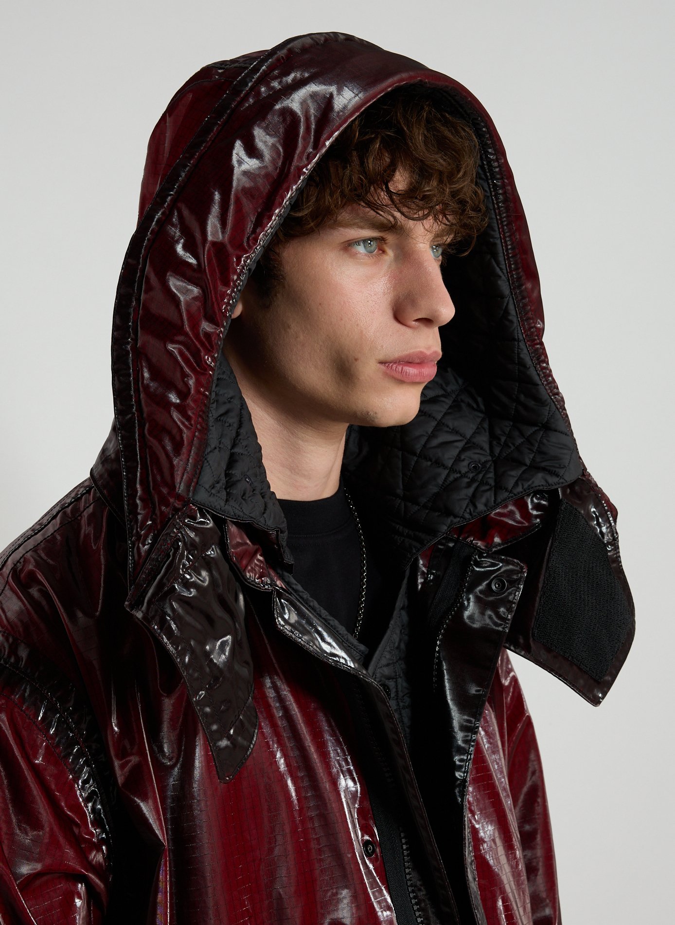 Prismatico Uneven Ripstop Hooded Parka STONE ISLAND Red