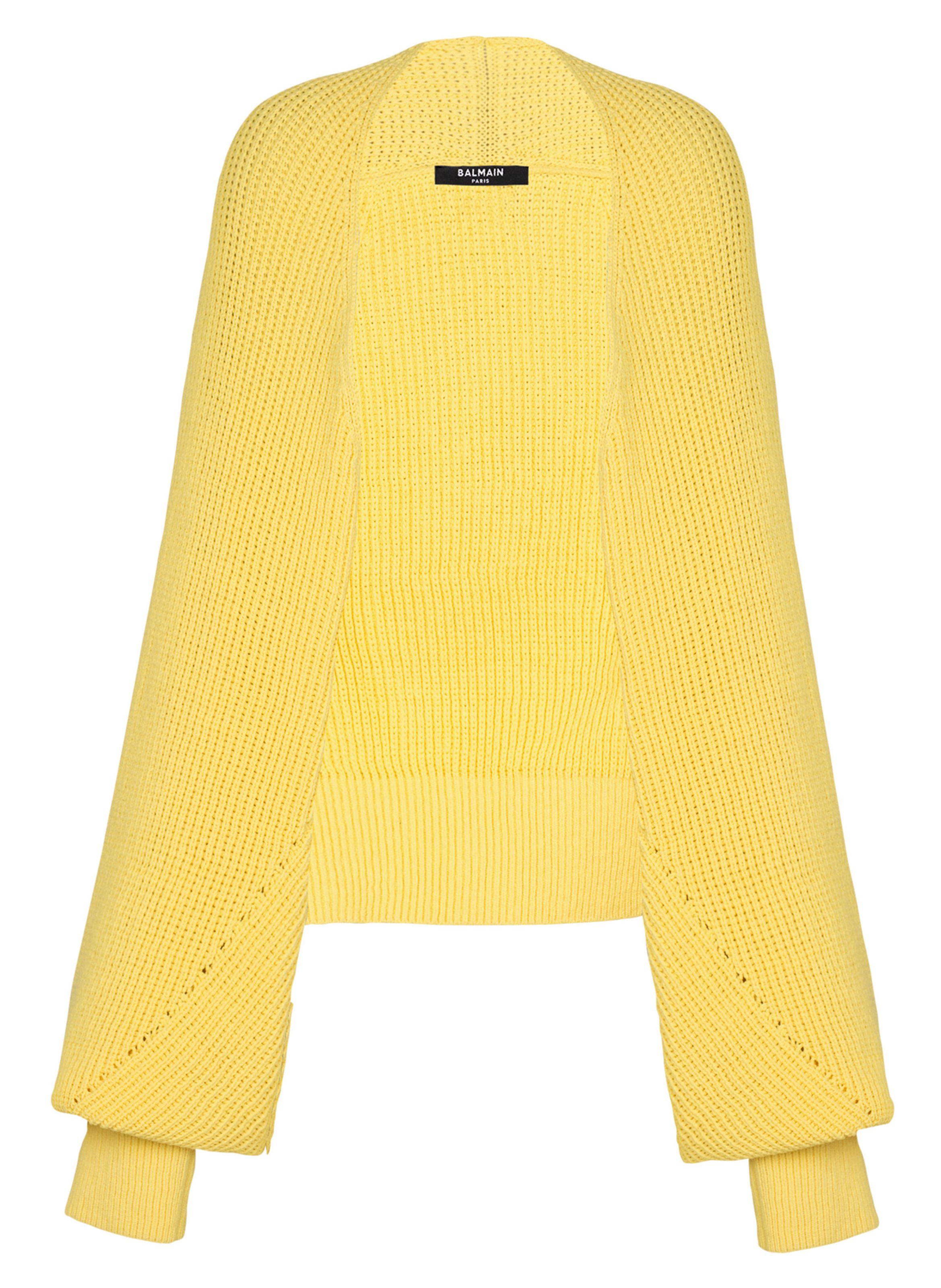 Boléro en maille côtelée BALMAIN Jaune