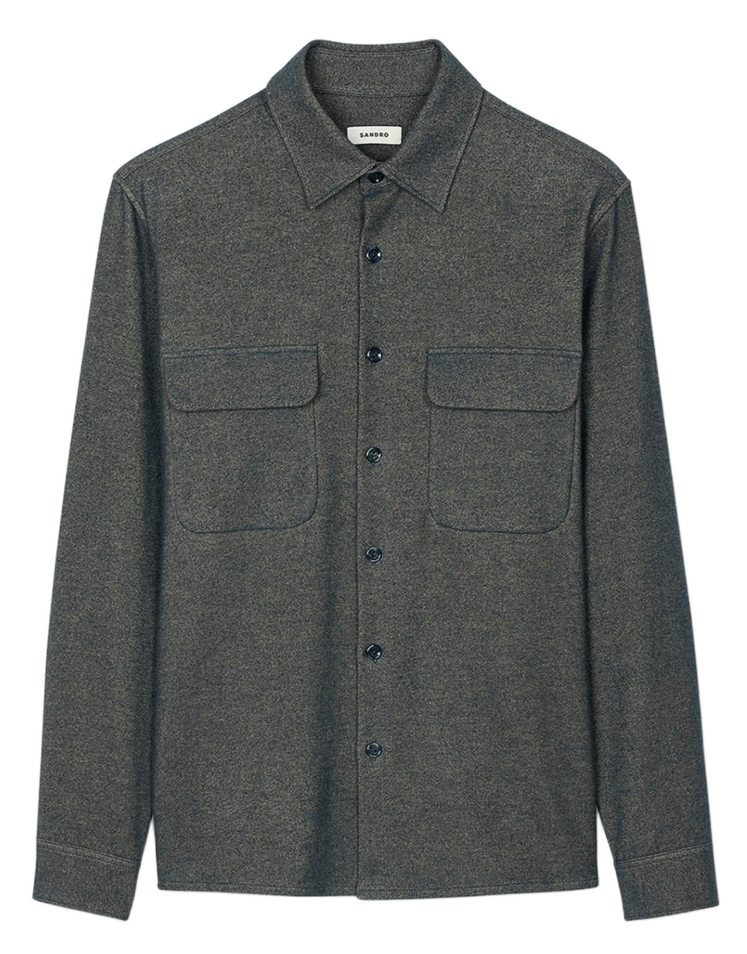 Chemise droite col classique en coton SANDRO Bleu