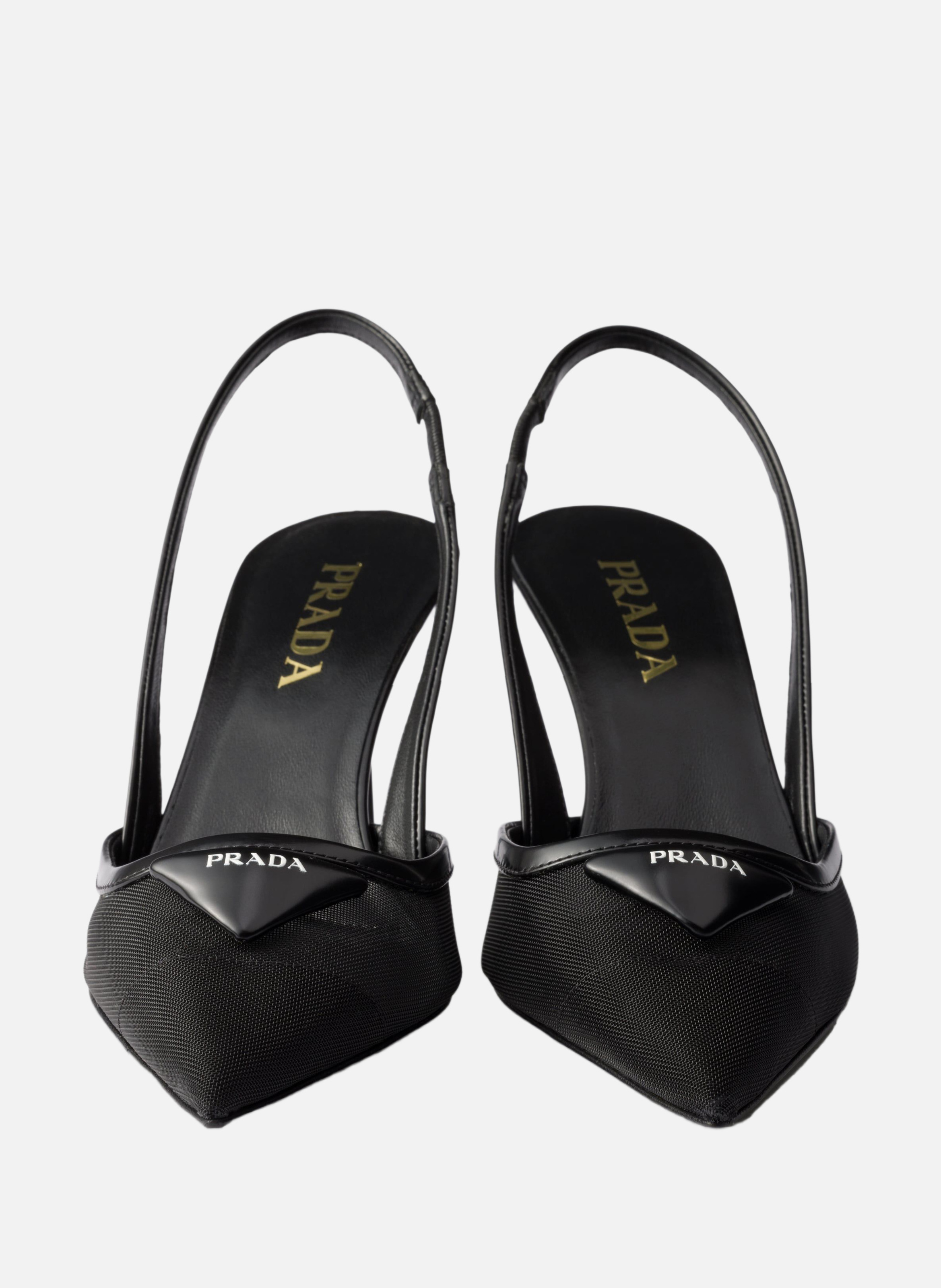 Escarpins à bride arrière en mesh PRADA Noir