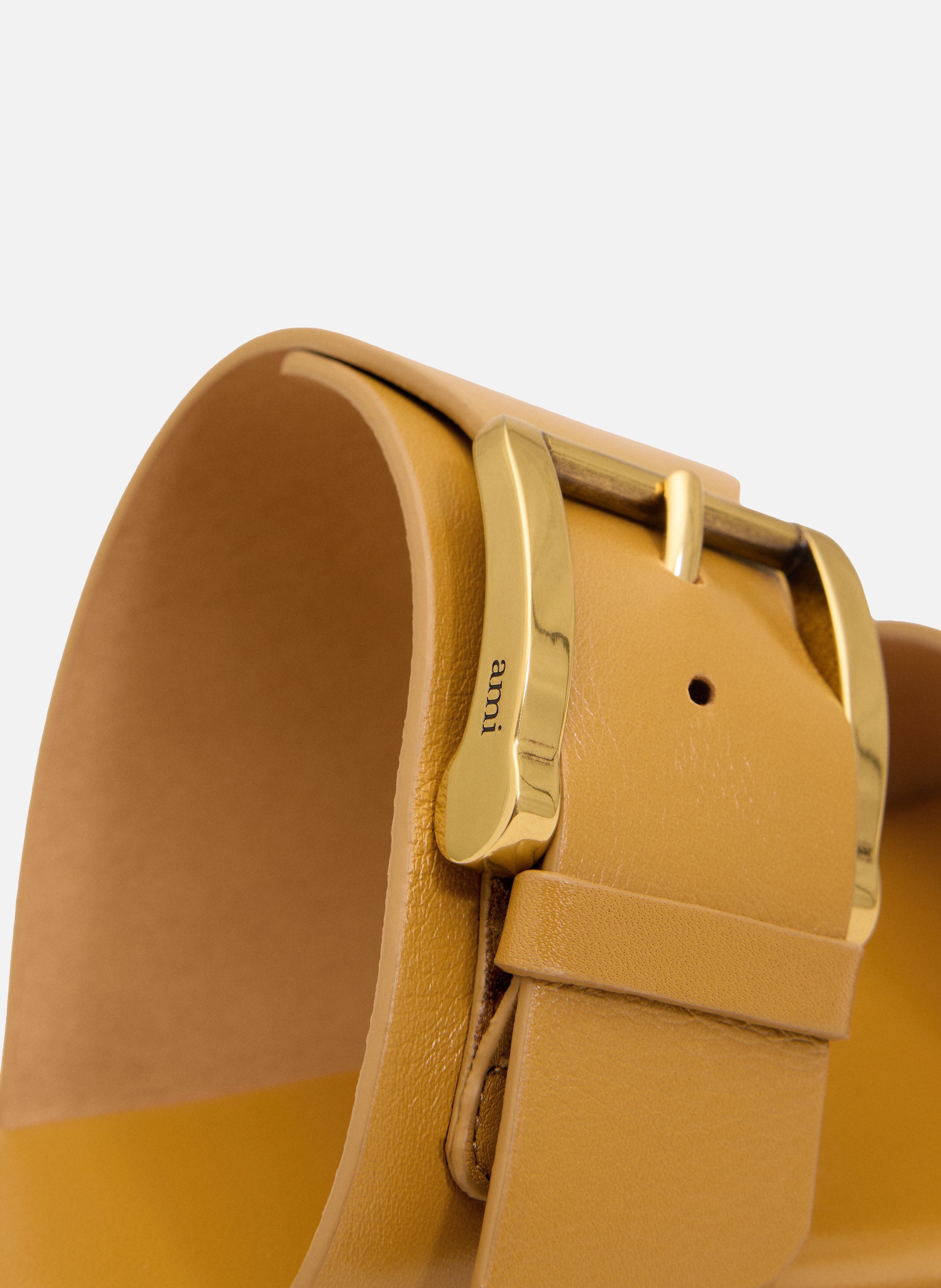 Sandales à boucle en cuir de veau AMI PARIS Jaune