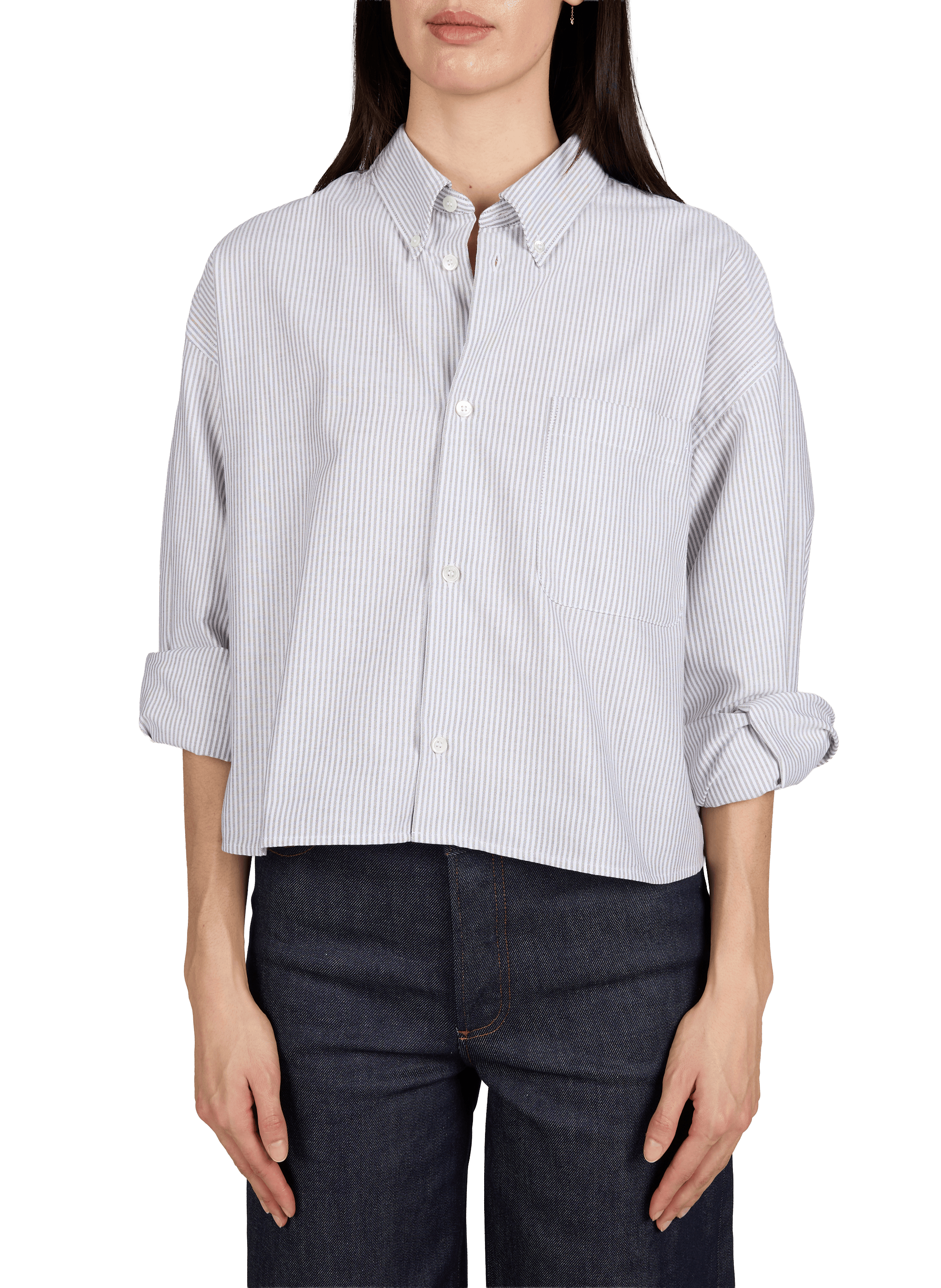 Cropped cotton shirt A.P.C. Green
