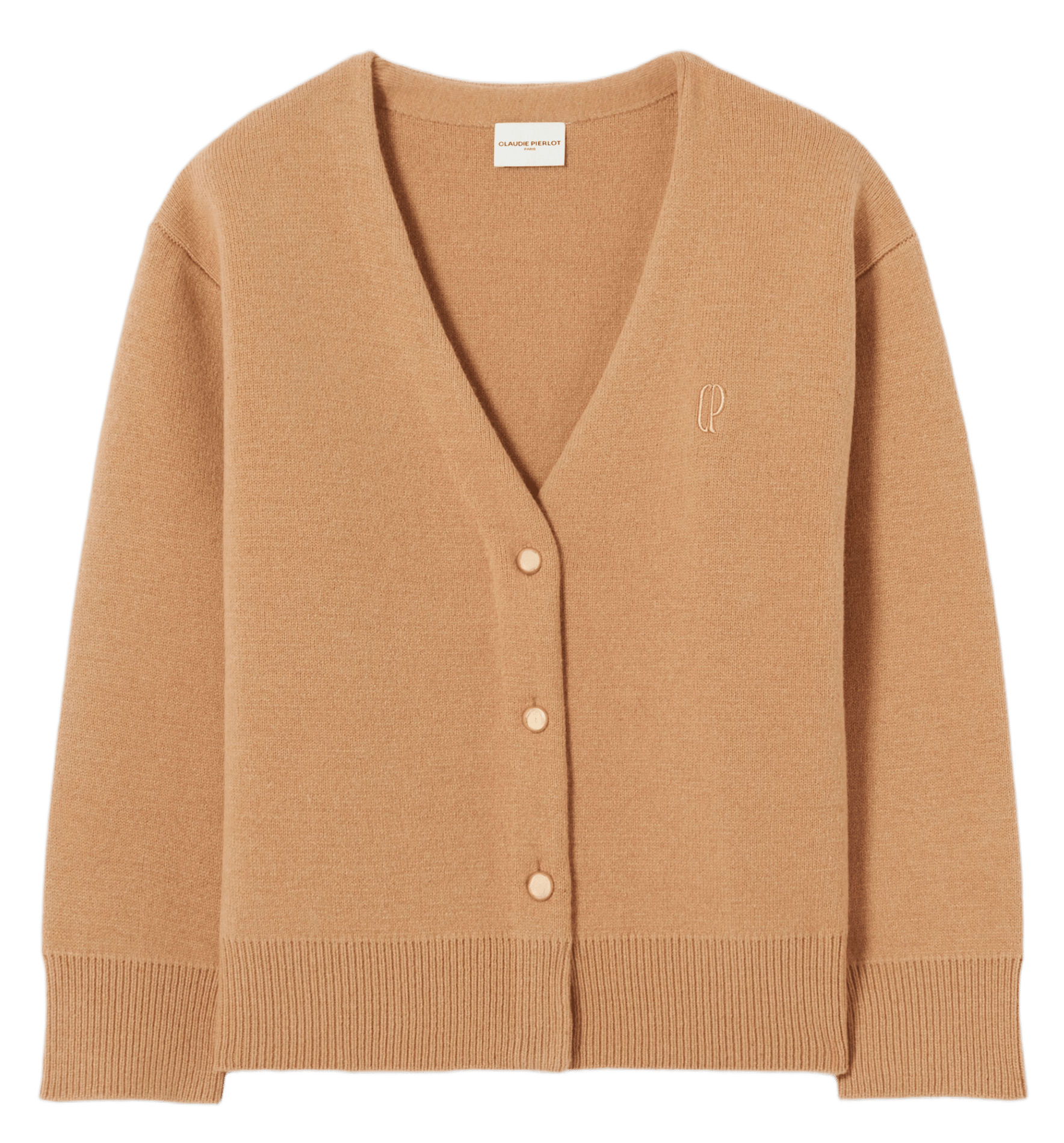 Gilet col v en laine mélangée CLAUDIE PIERLOT Beige