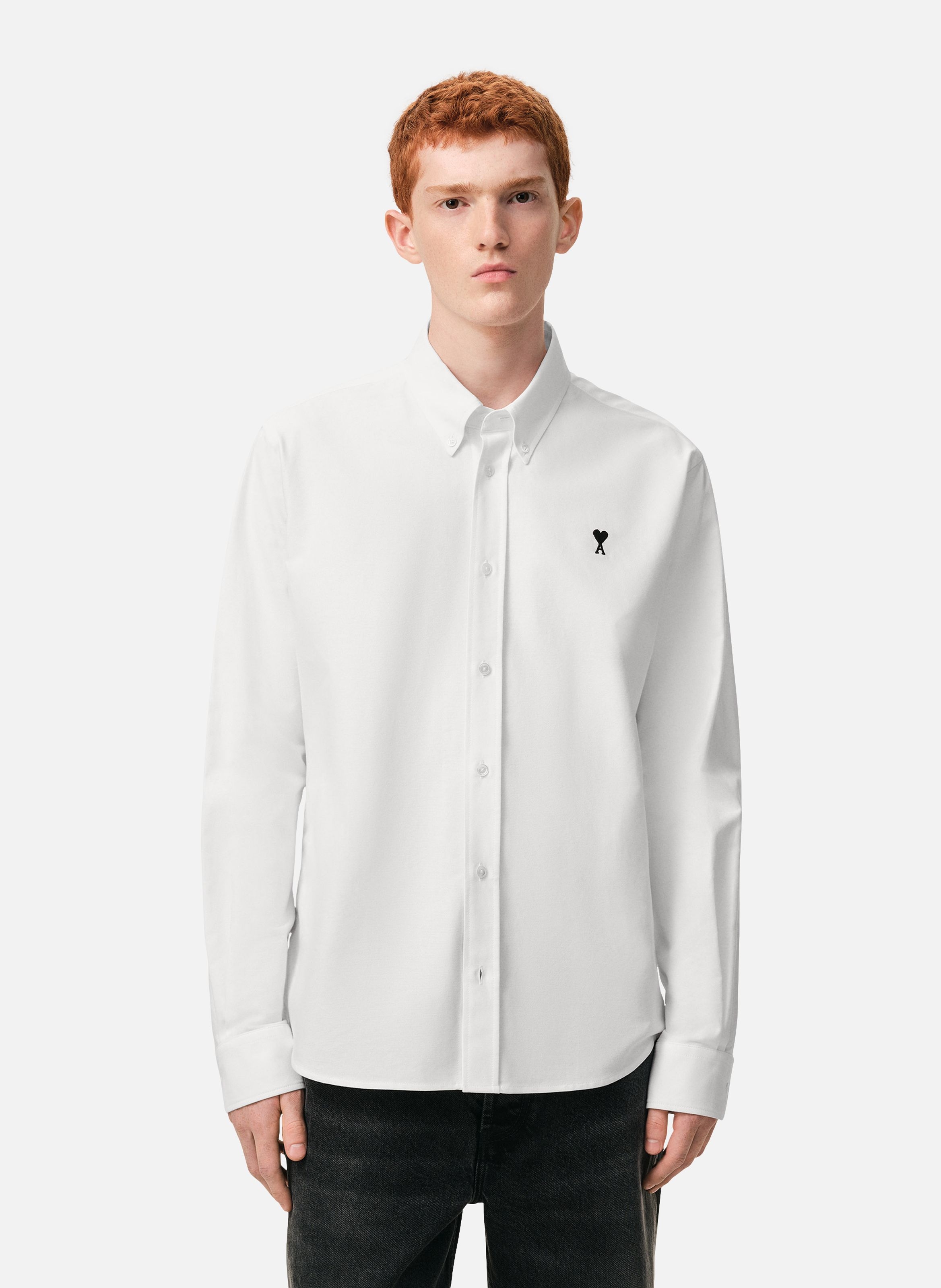Chemise Col Boutonné Ami De Coeur En Coton AMI PARIS Blanc