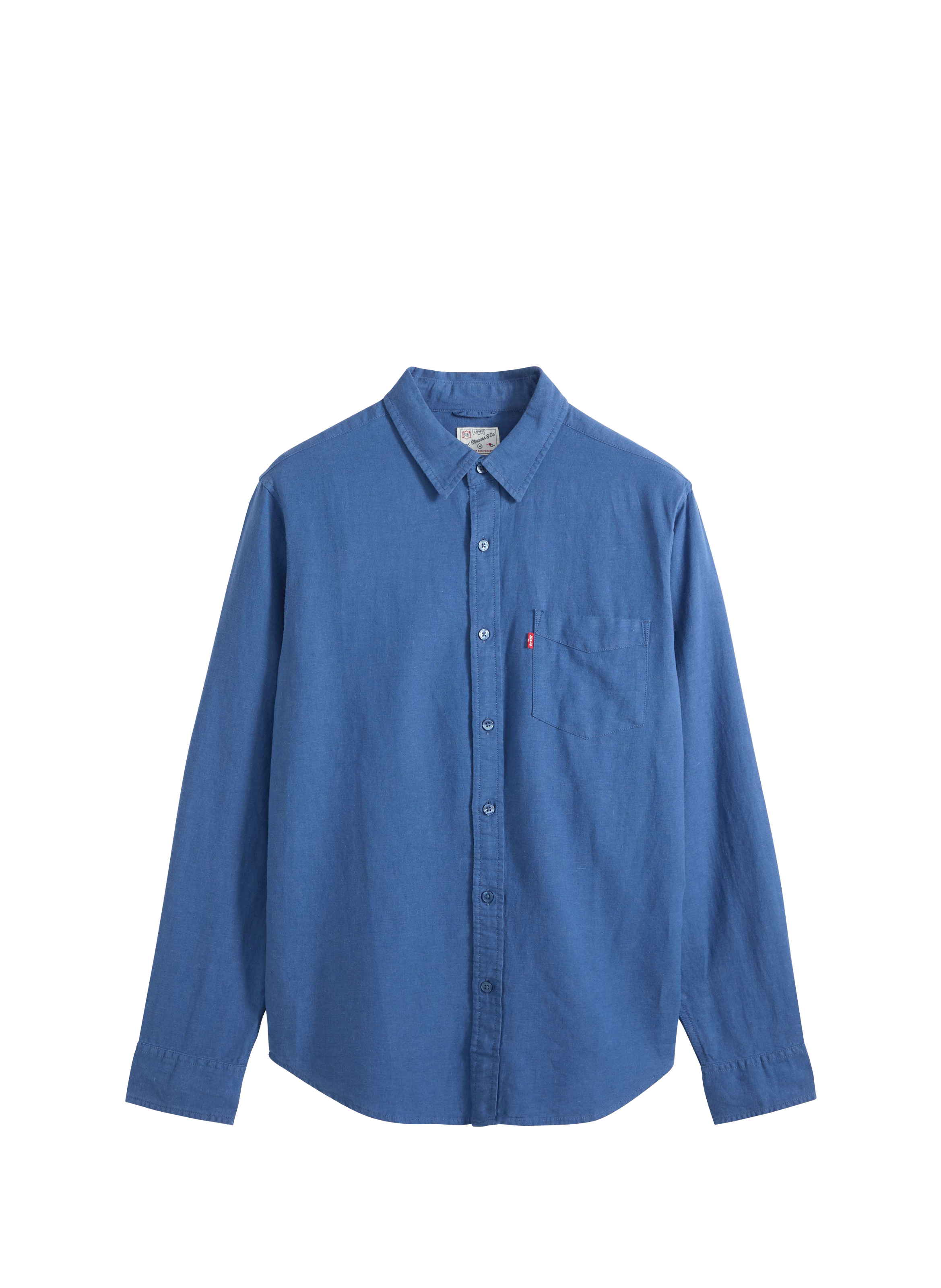 Chemise col classique en lin et coton mélangé LEVI'S Blu