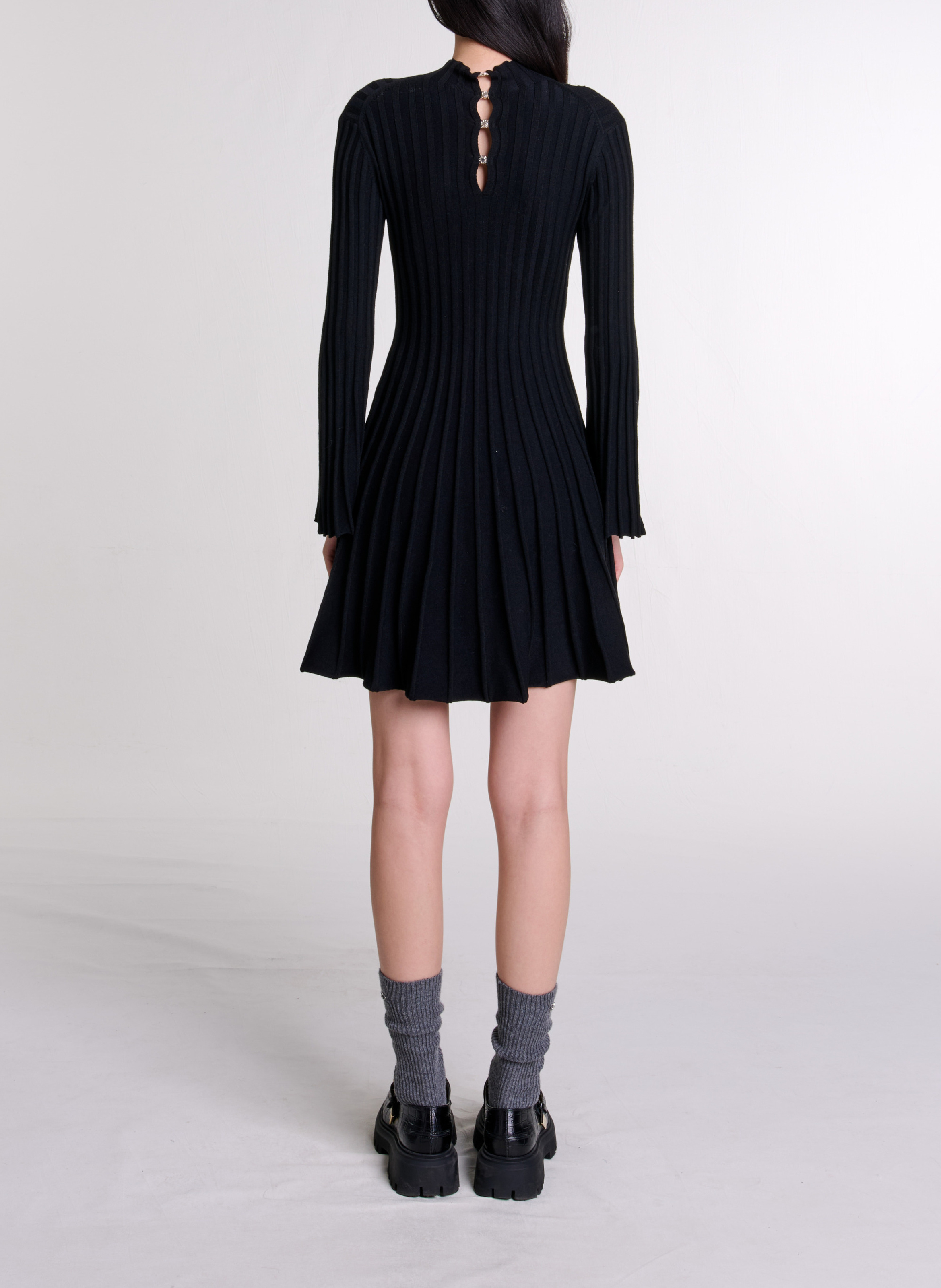 Robe courte col rond MAJE Noir