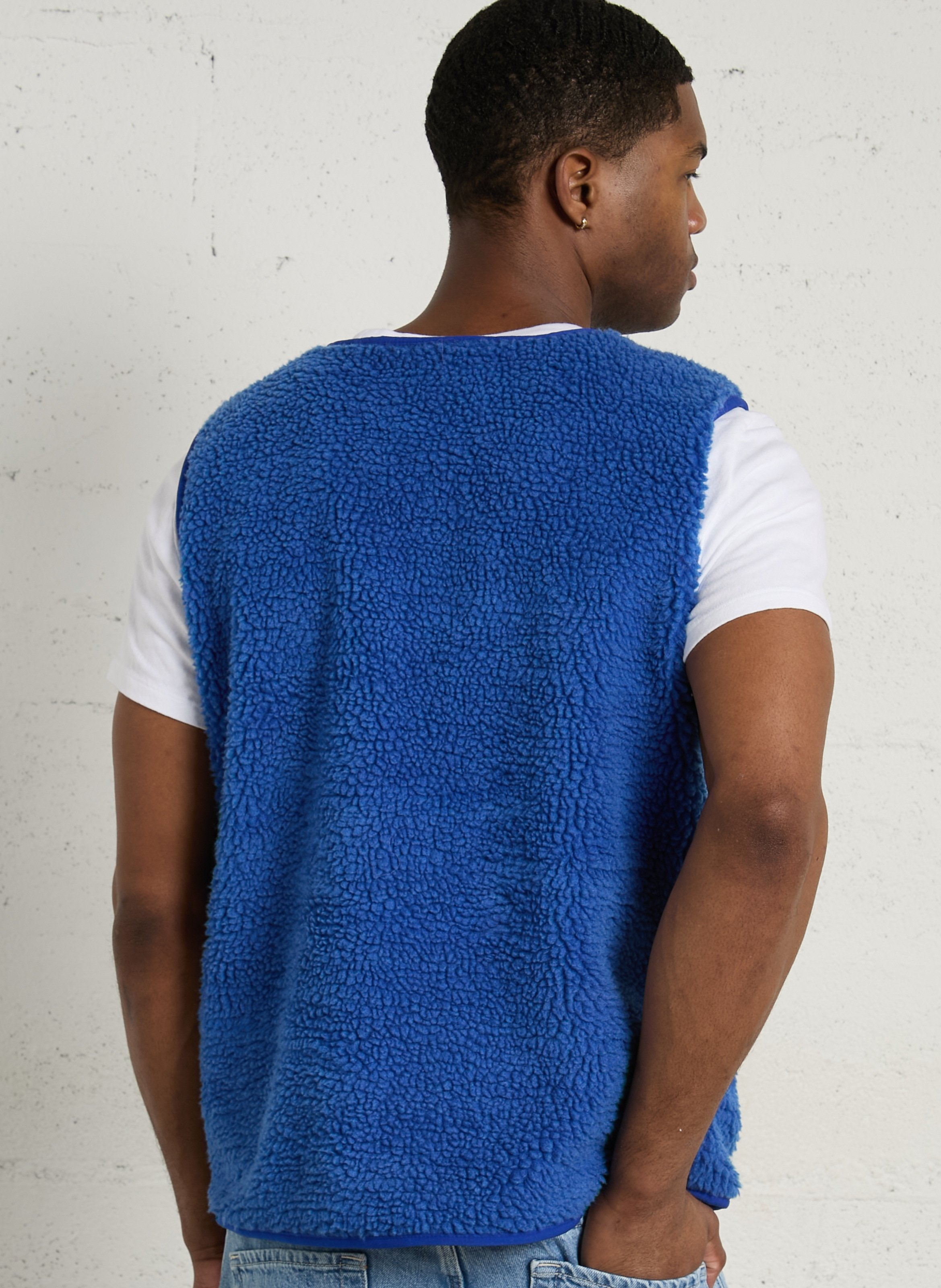 Veste col rond en sherpa hoktown AMERICAN VINTAGE Bleu