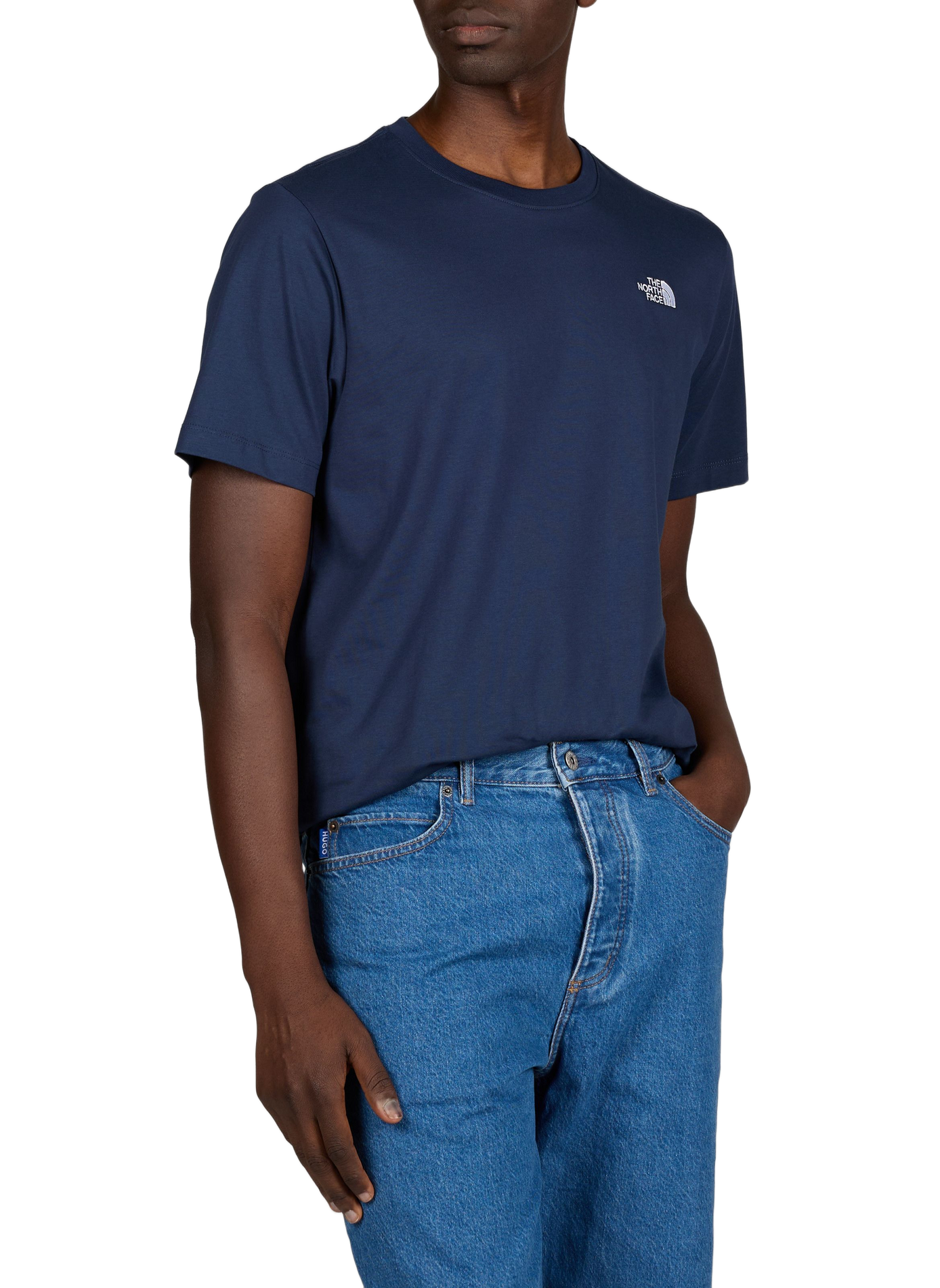 T-shirt with brand embroidery in blended cotton THE NORTH FACE Blue