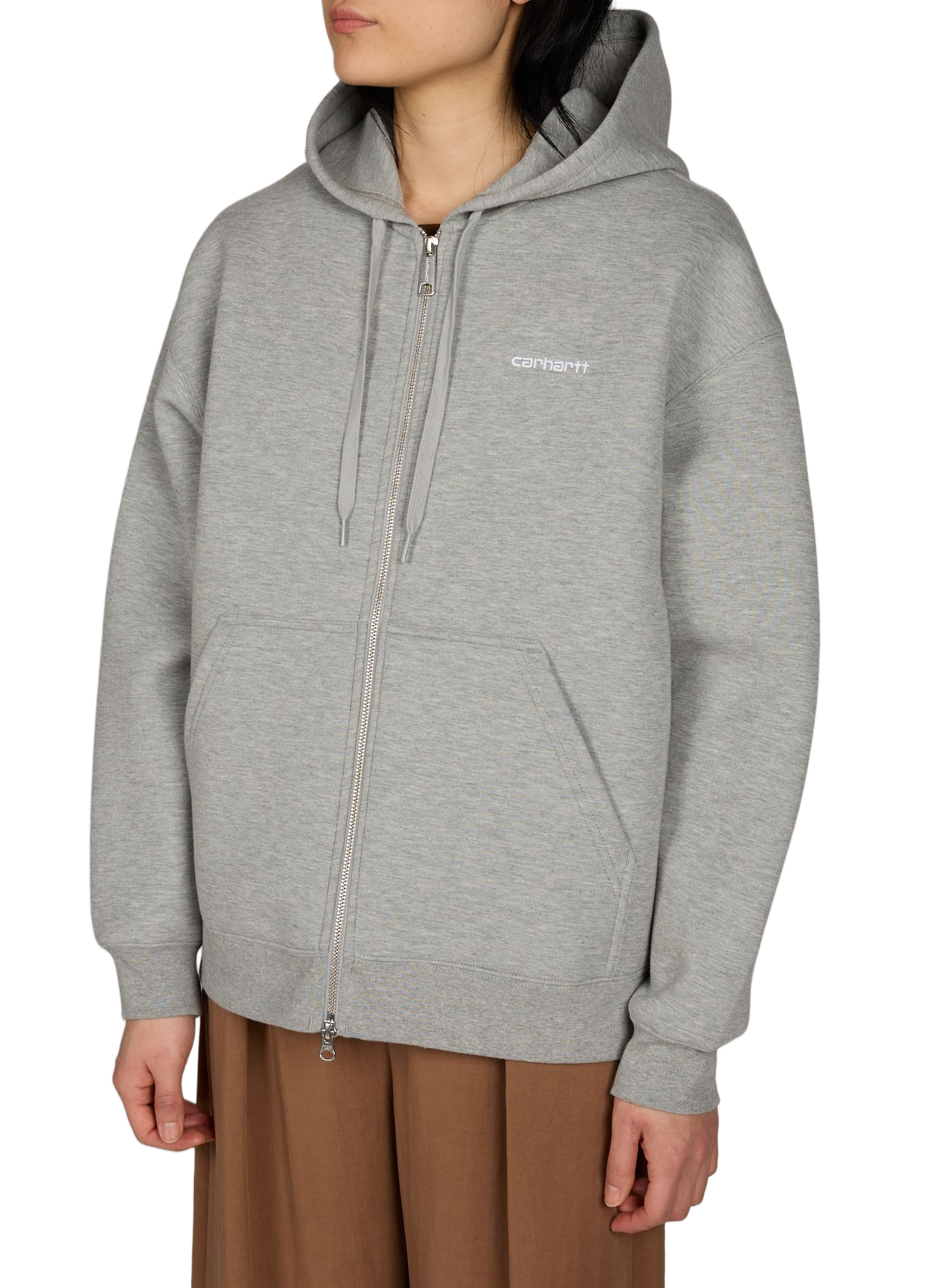 Hooded cotton blend jacket CARHARTT WIP Grey