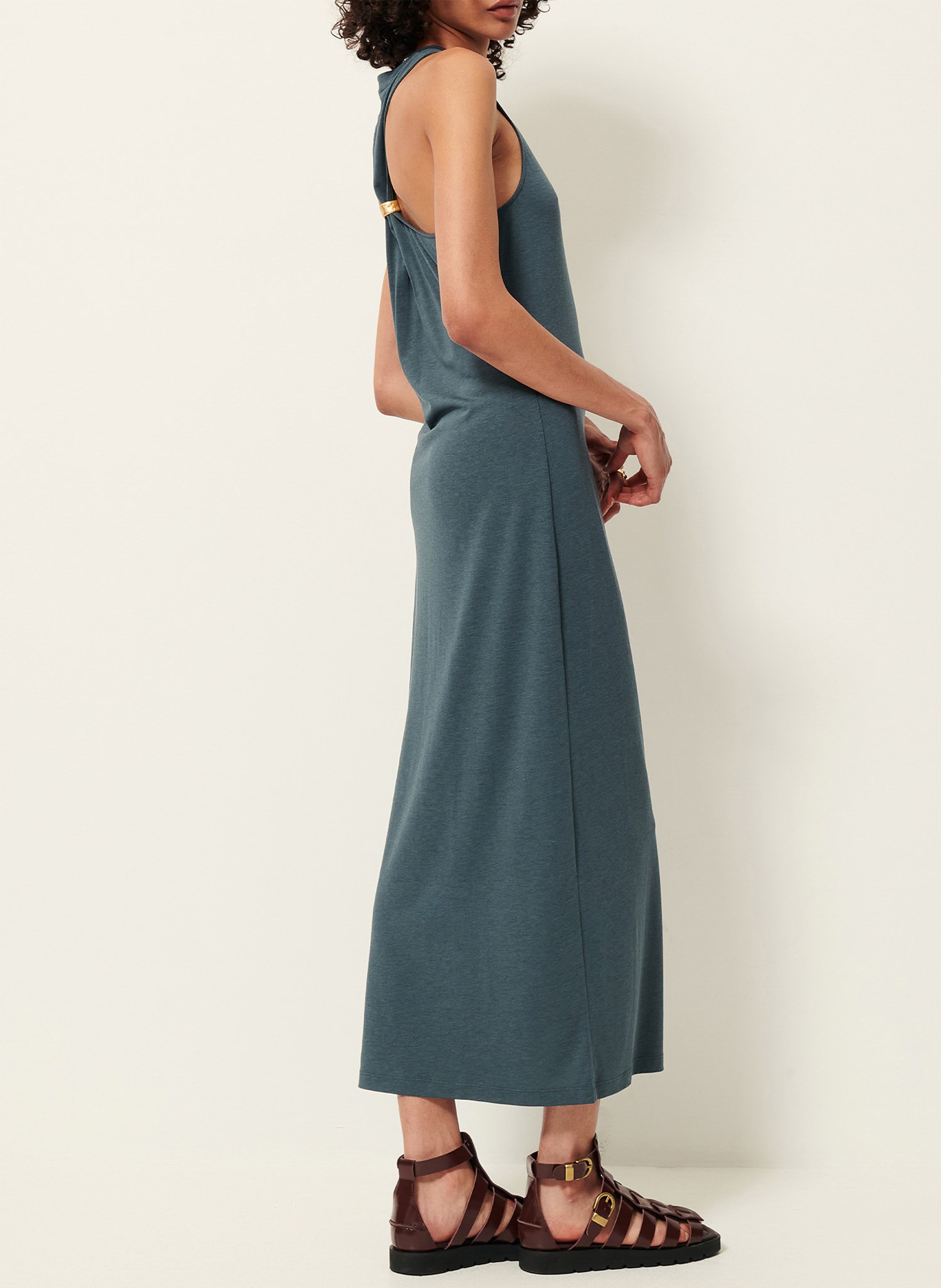 Robe longue moulante danae SESSUN Vert