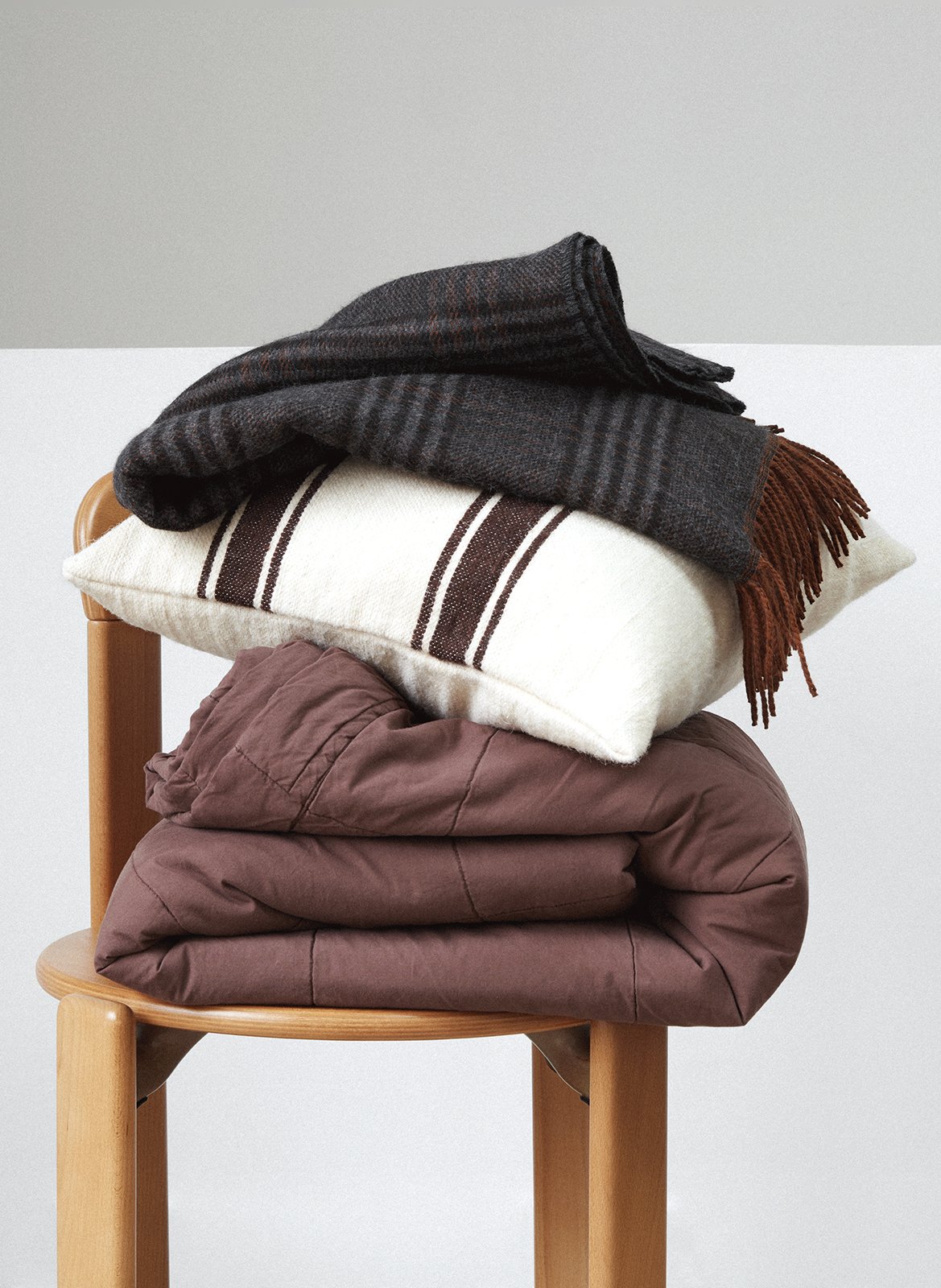 Cotton percale bedspread AU PRINTEMPS PARIS Brown