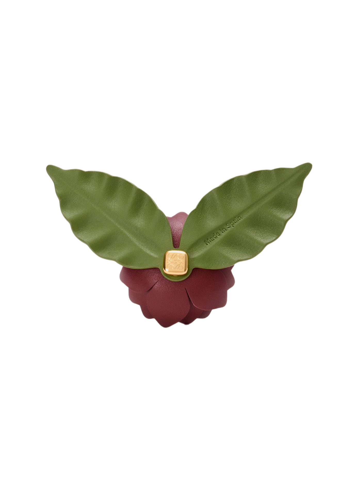 Klassieke leren bloem broche van kalfsleer LOEWE Rood