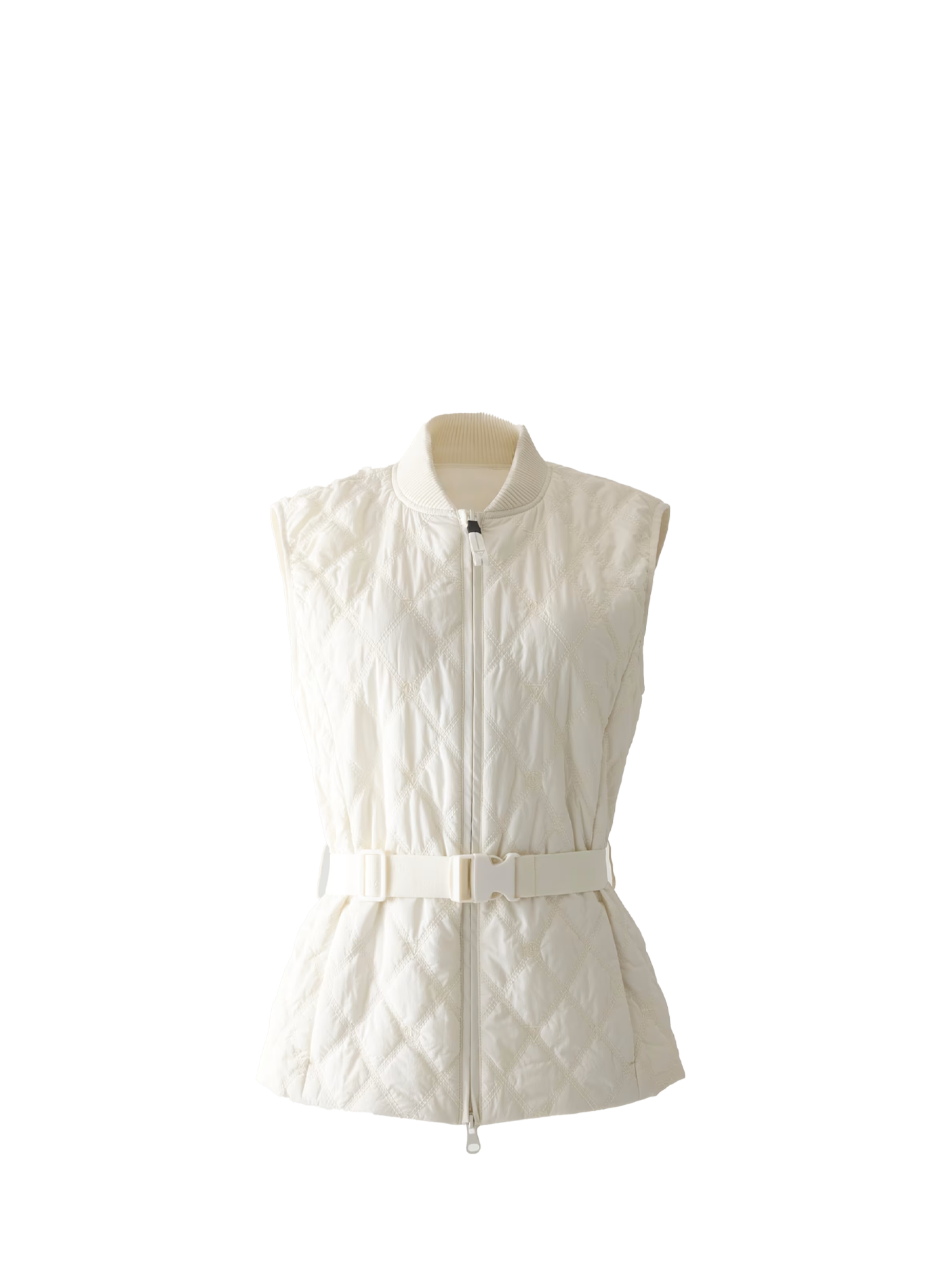 Quilted sleeveless vest with belt GUESS Beige