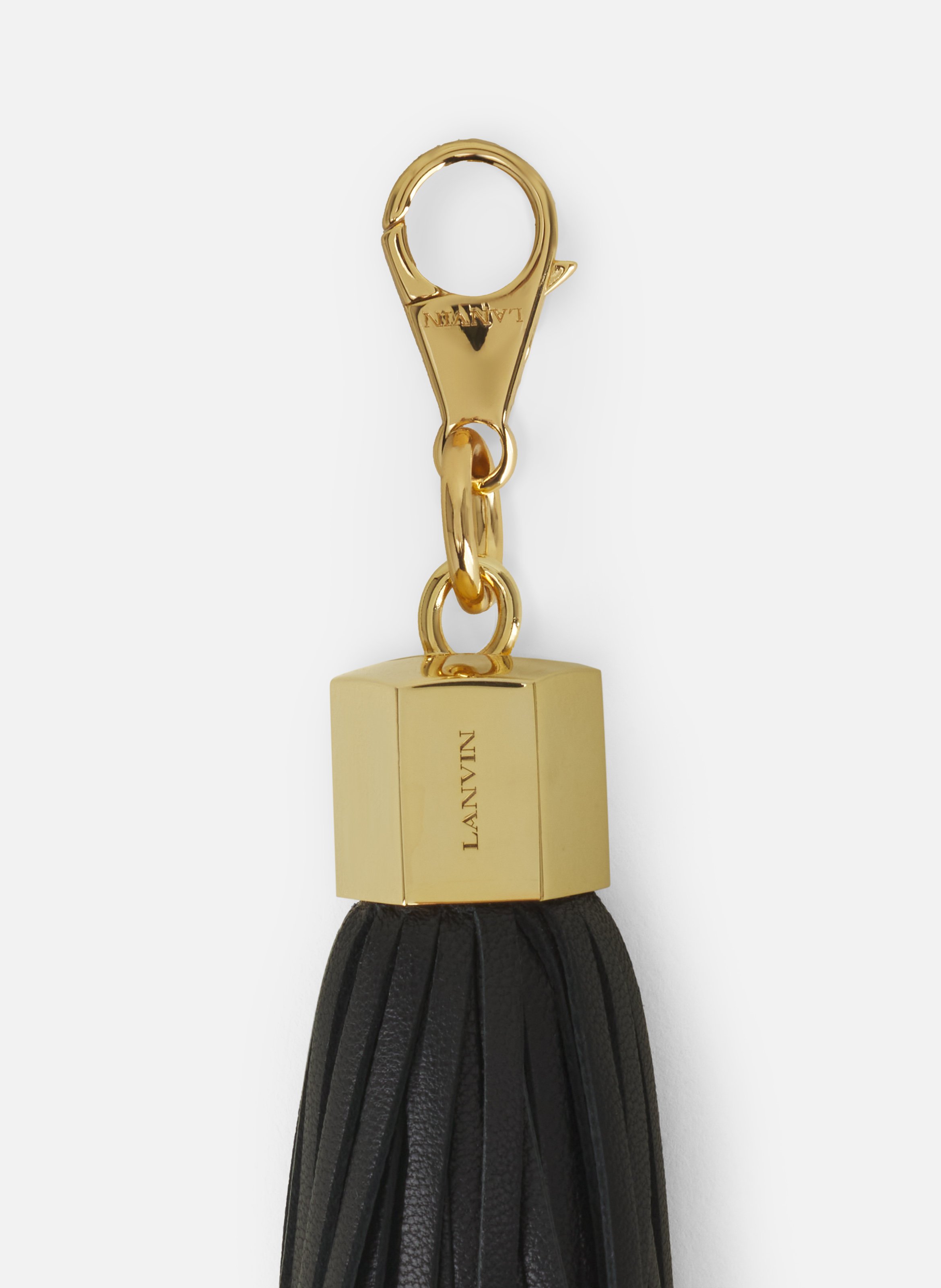 Accessoire de sac pompon en cuir LANVIN Noir