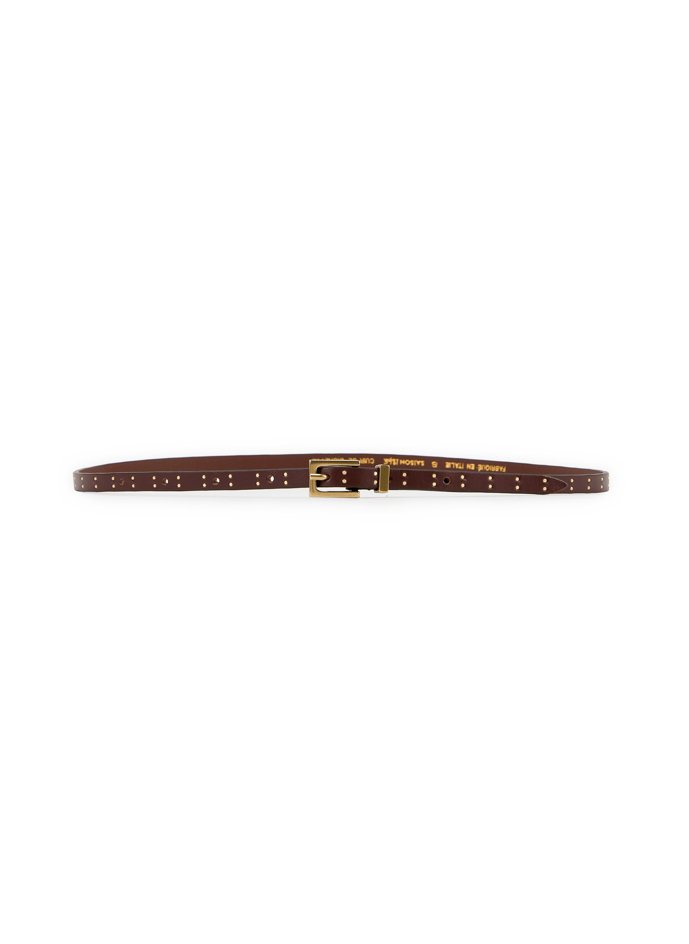 Smooth leather studded belt SAISON 1865 Brown