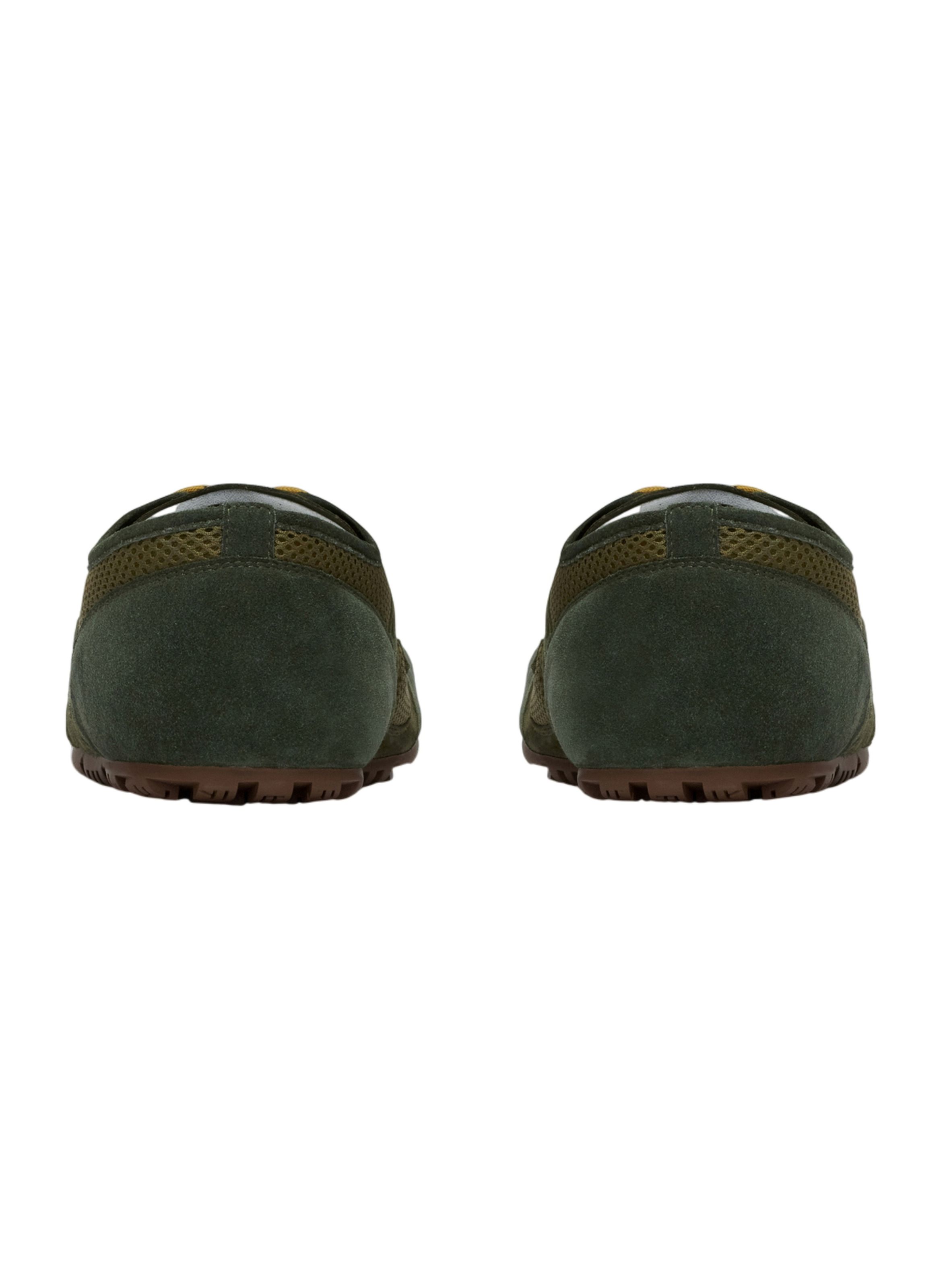 Baskets racer 45 en mesh et cuir suédé BALMAIN Vert