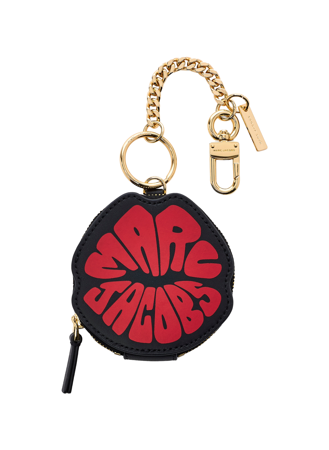 The Marc Lips Pouch leather bag charm MARC JACOBS Black