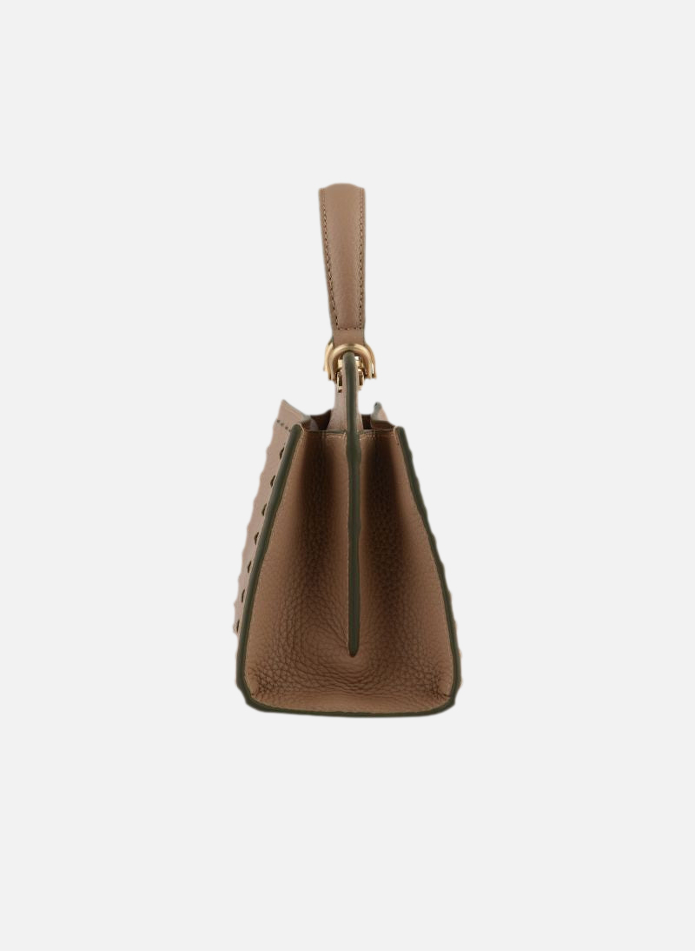 Trianon | sac à main micro en cuir de vachette POURCHET Kaki