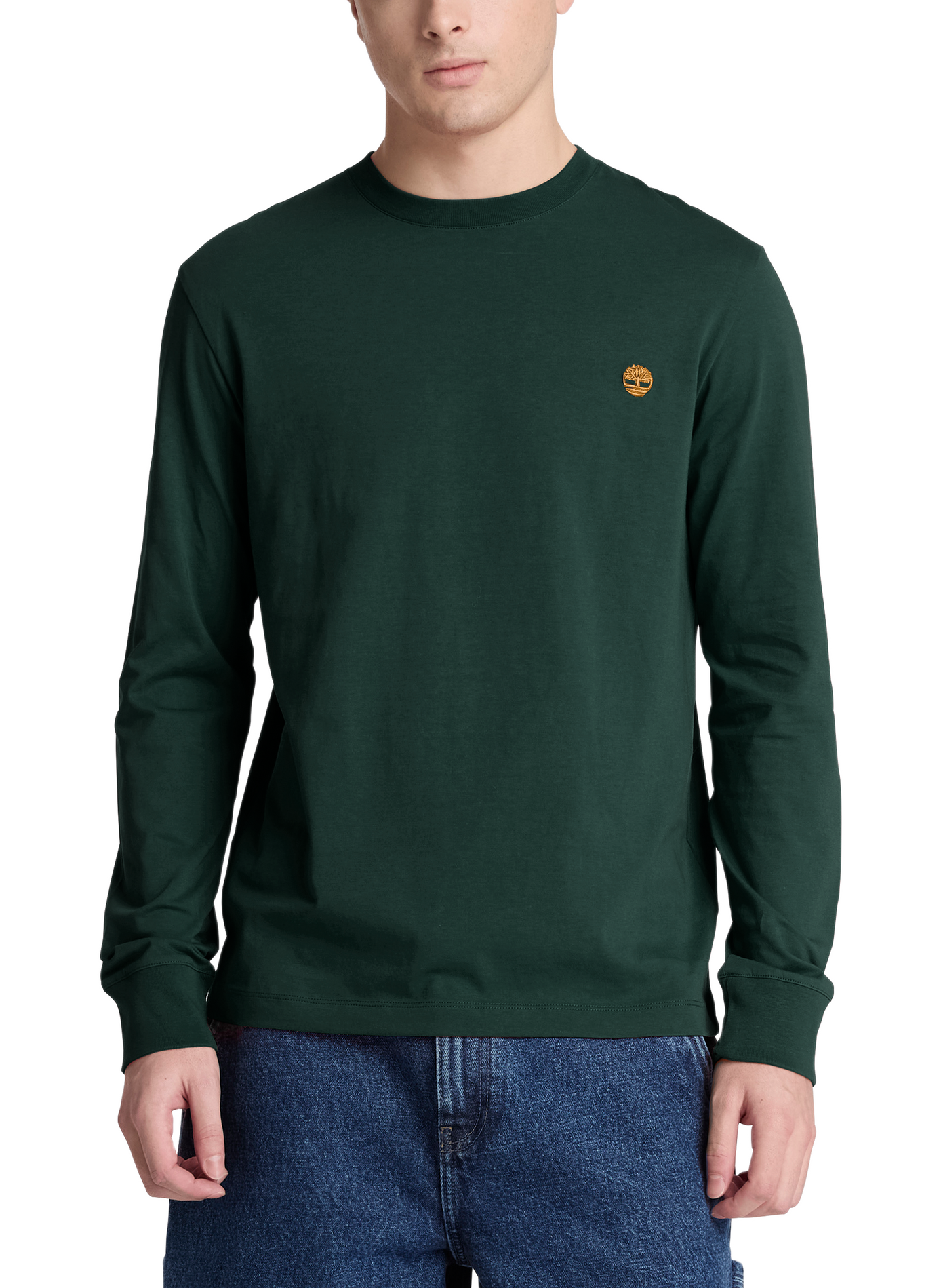 T-shirt droit à logo brodé en coton TIMBERLAND Vert