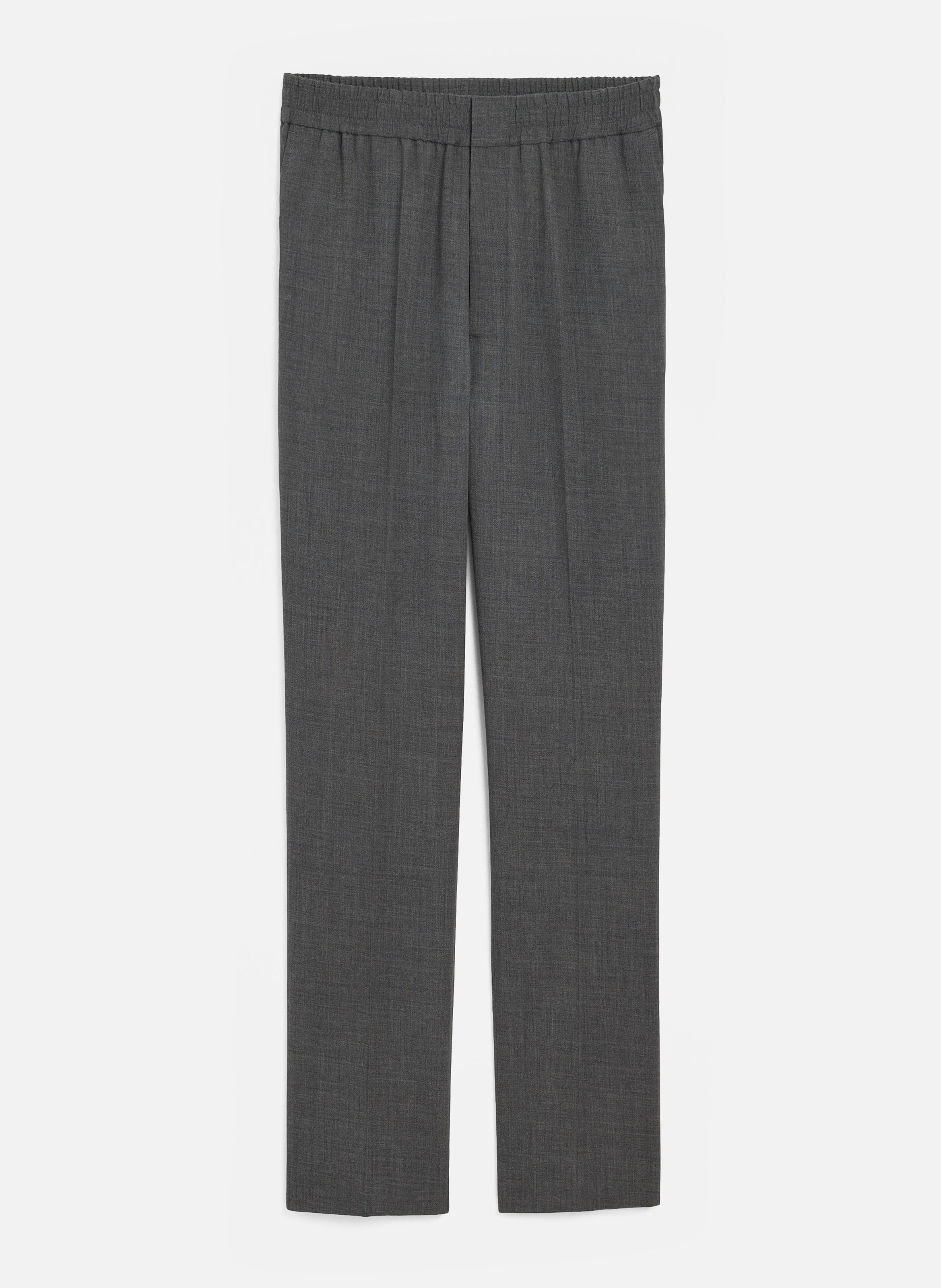 Pantalon en laine taille élastiquée AMI PARIS Gris