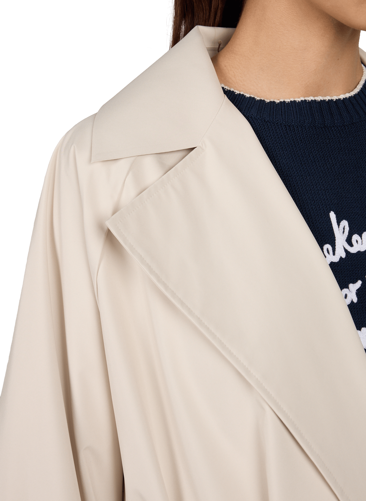 Langer wasserdichter Trenchcoat mit Gürtel MAX MARA WEEK END Beige