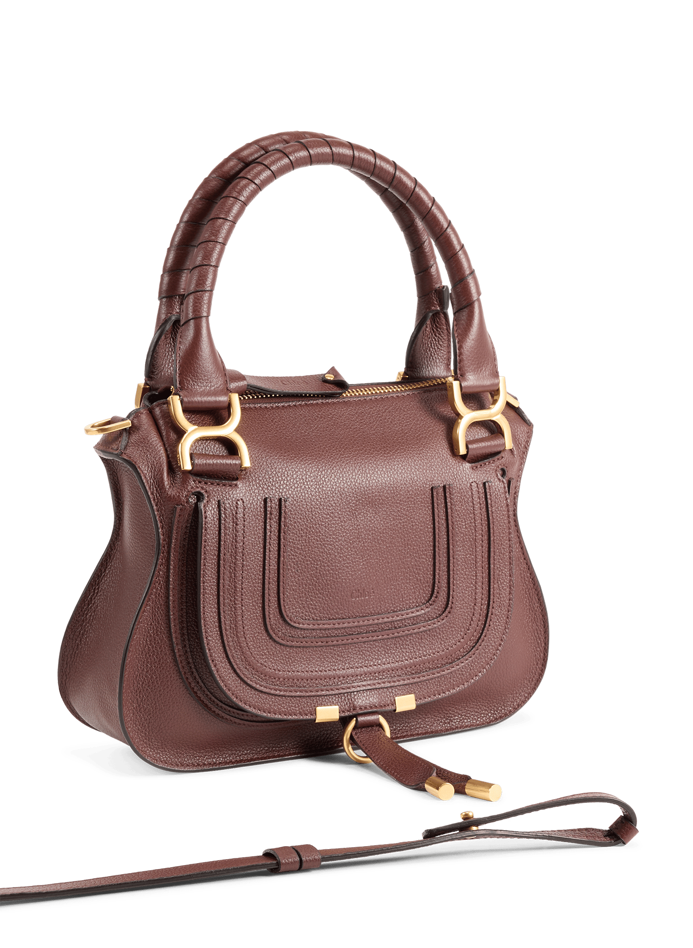 Handtas Marcie in korrelig leder CHLOÉ Bruin