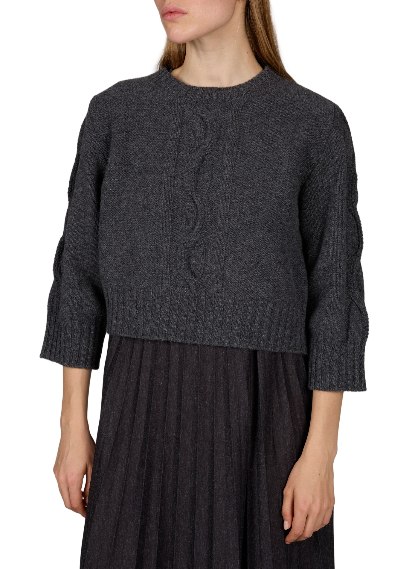 Wkdcalco Set aus Pullover und langem Wollkleid MAX MARA WEEK END Grau