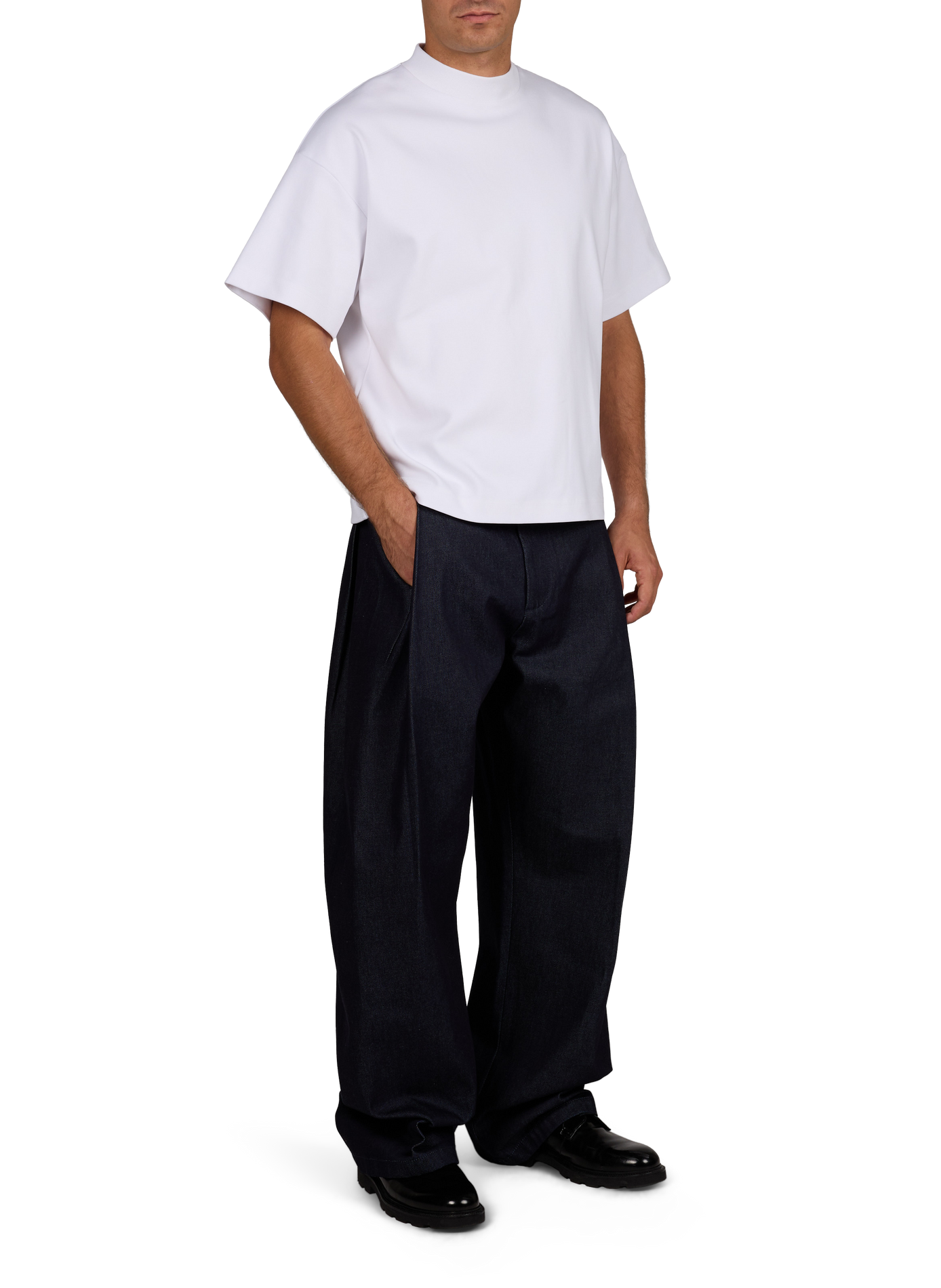 Raw wide leg cotton jeans SEVENTH Blue