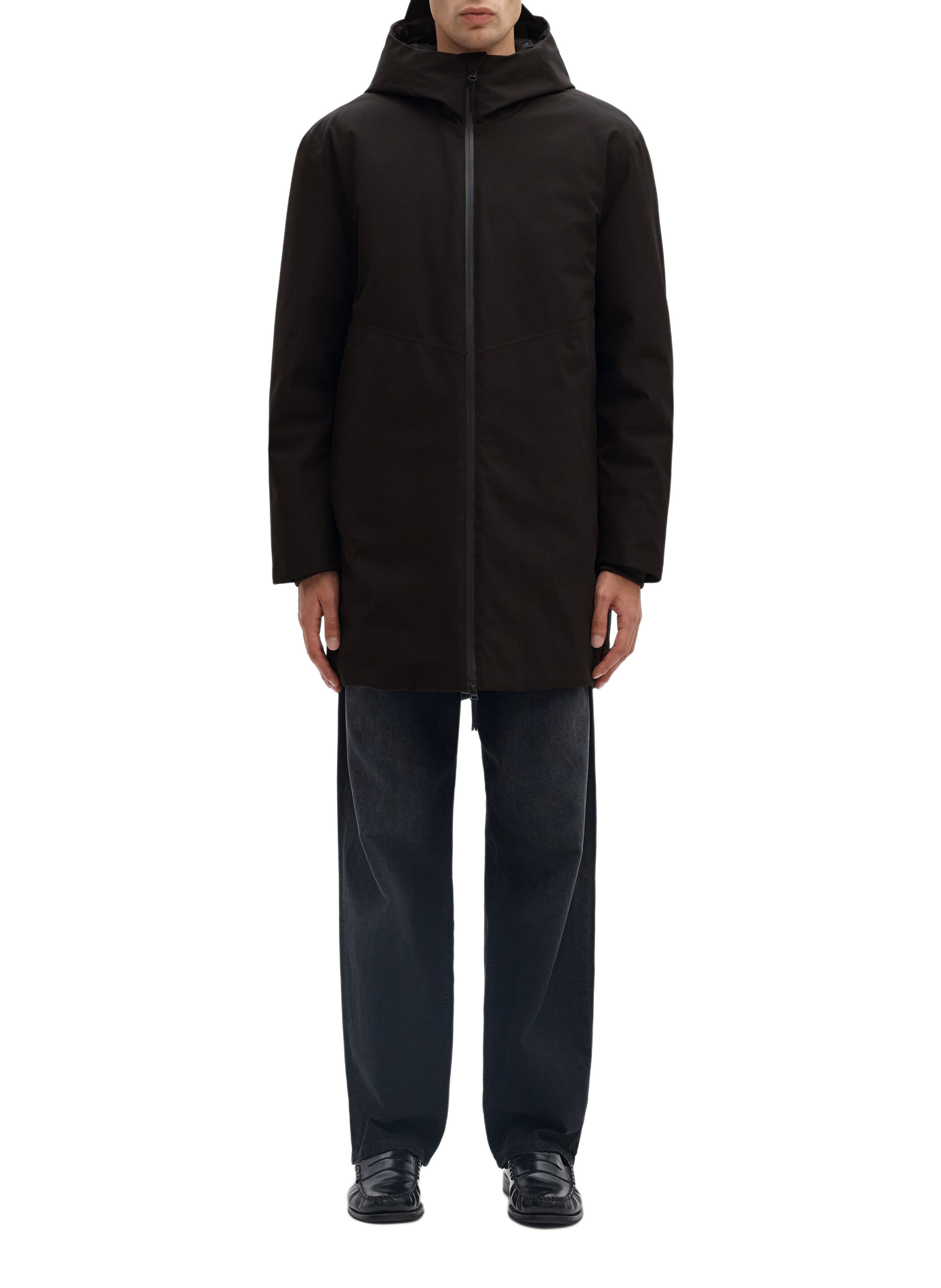 Gerade Parka mit Kapuze SELECTED Schwarz