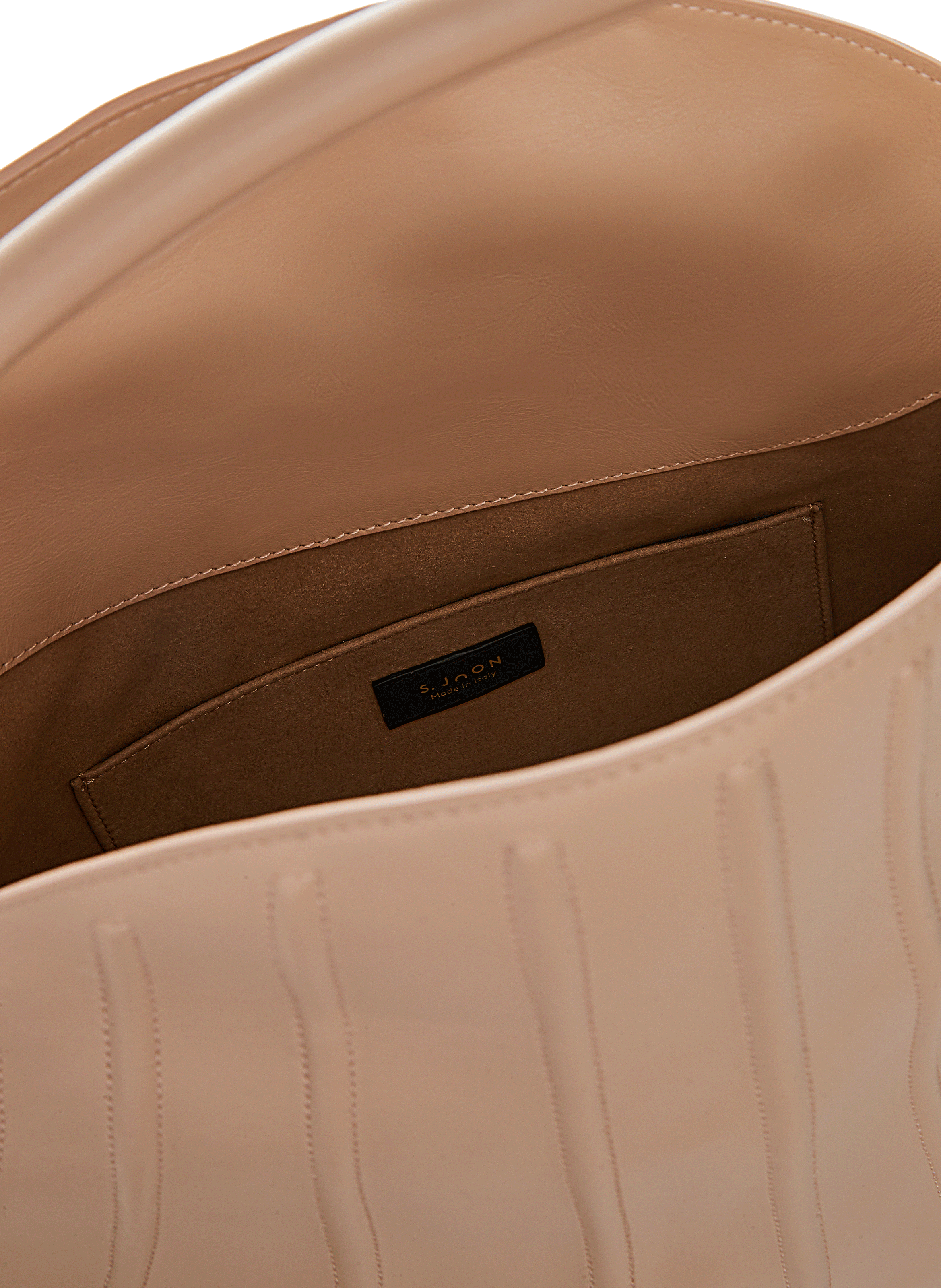 Shell leather handbag S.JOON Beige