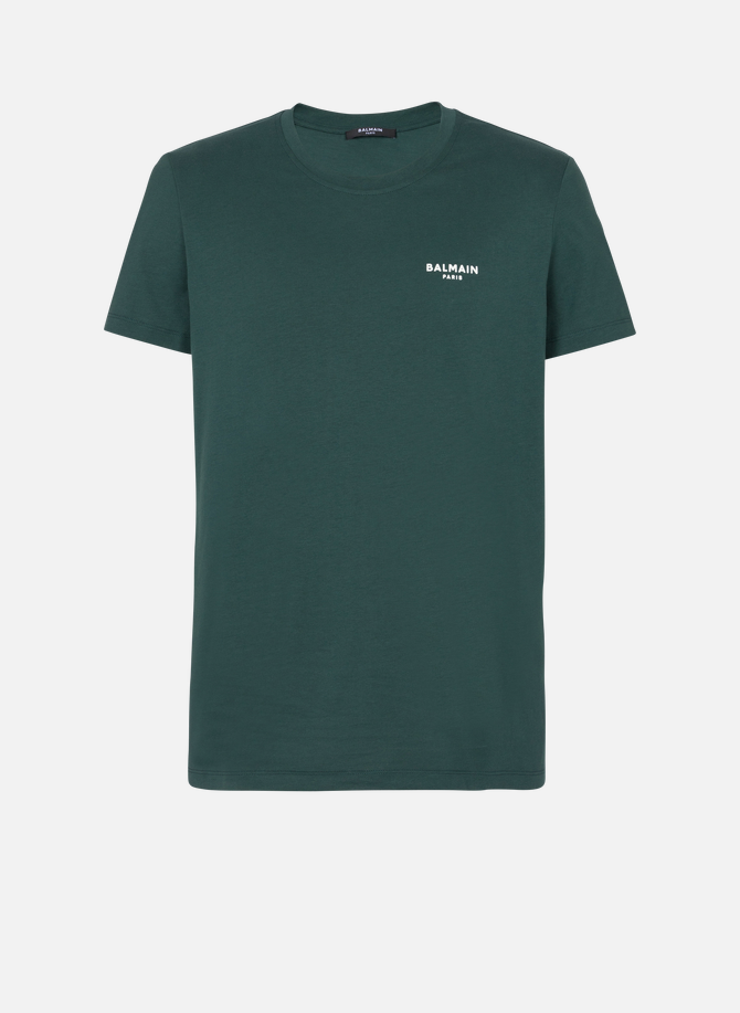 T-shirt en coton floqué petit logo balmain paris BALMAIN