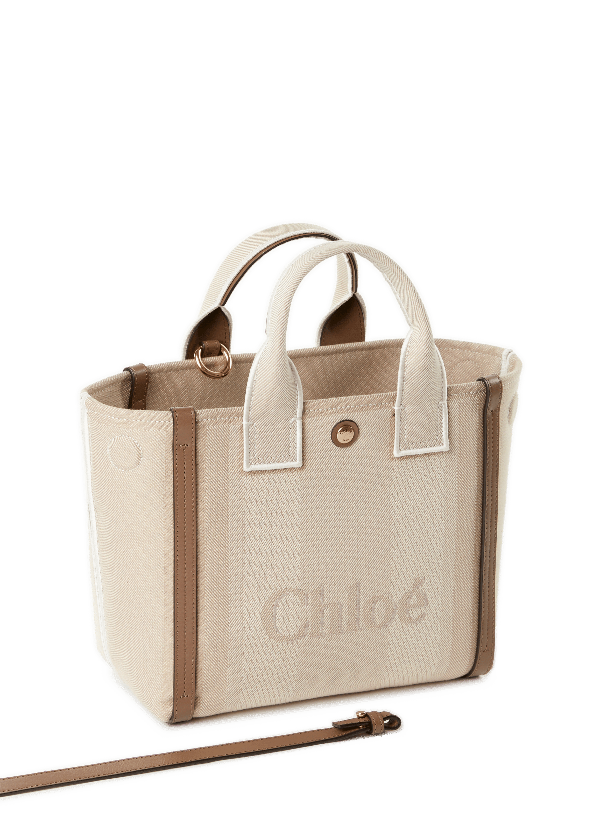 Petit sac cabas Carry en toile CHLOÉ Beige