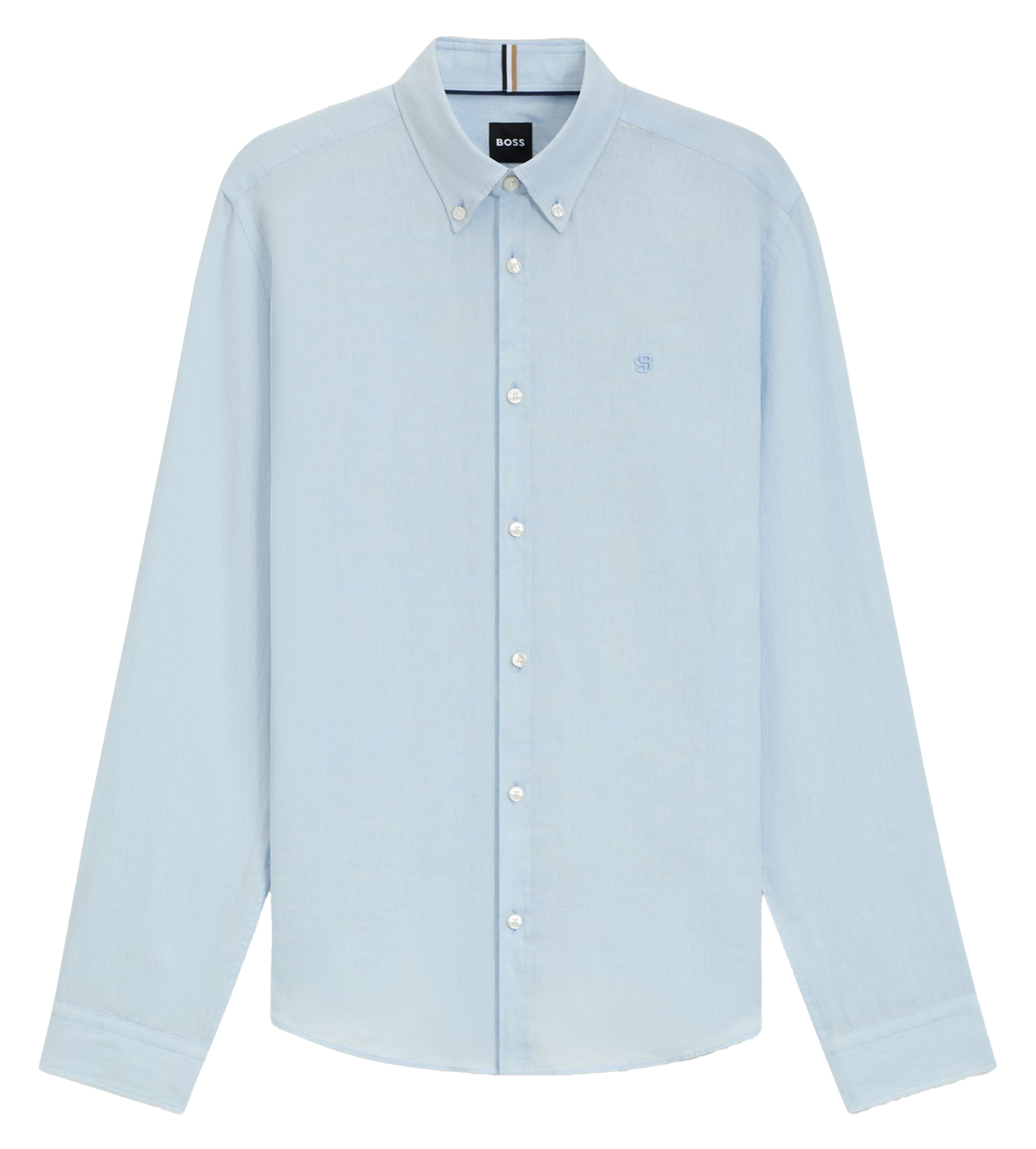 Chemise slim-fit en lin BOSS Bleu