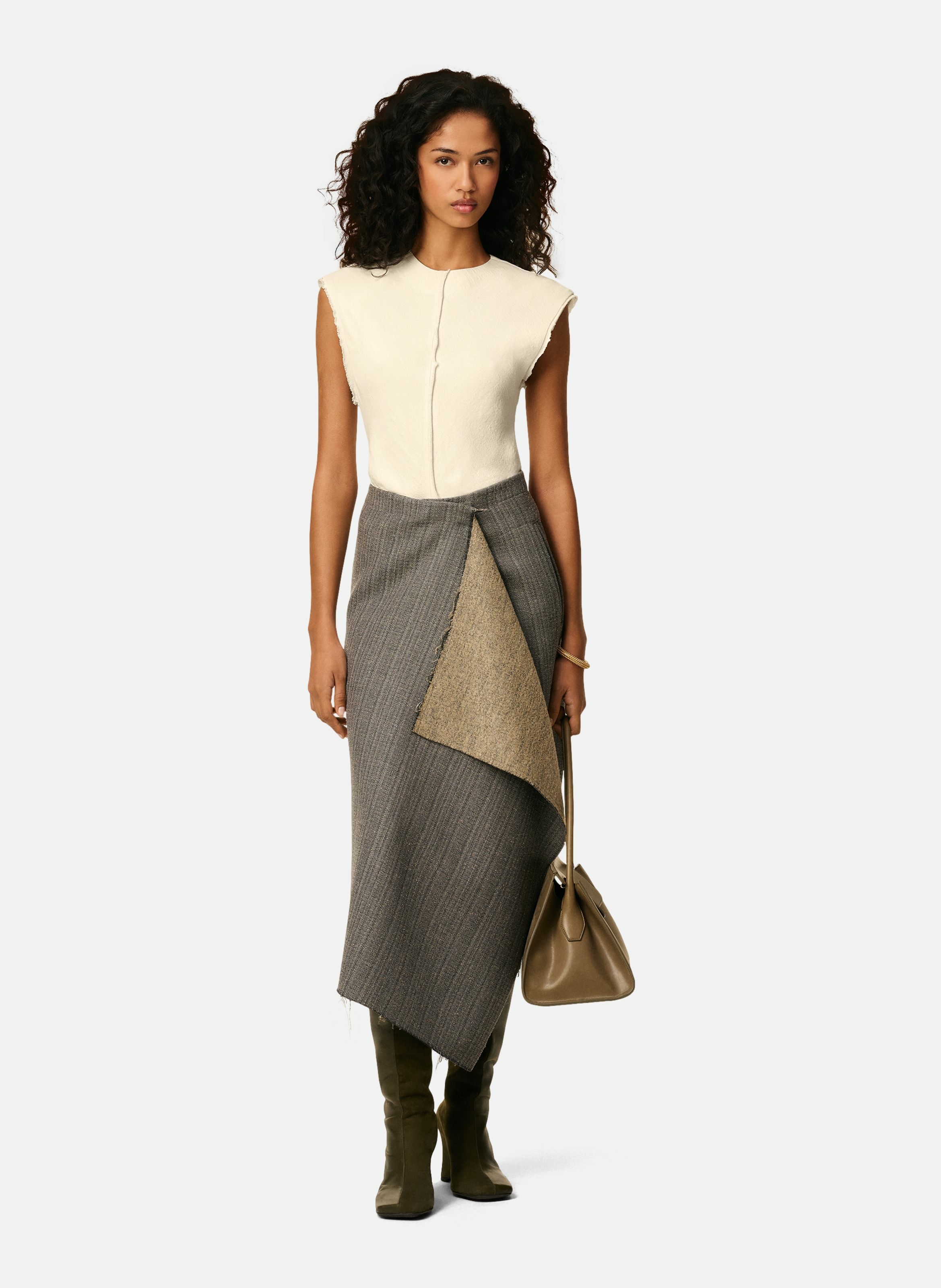 Top sans manches en crèpes de viscose AMI PARIS Blanc