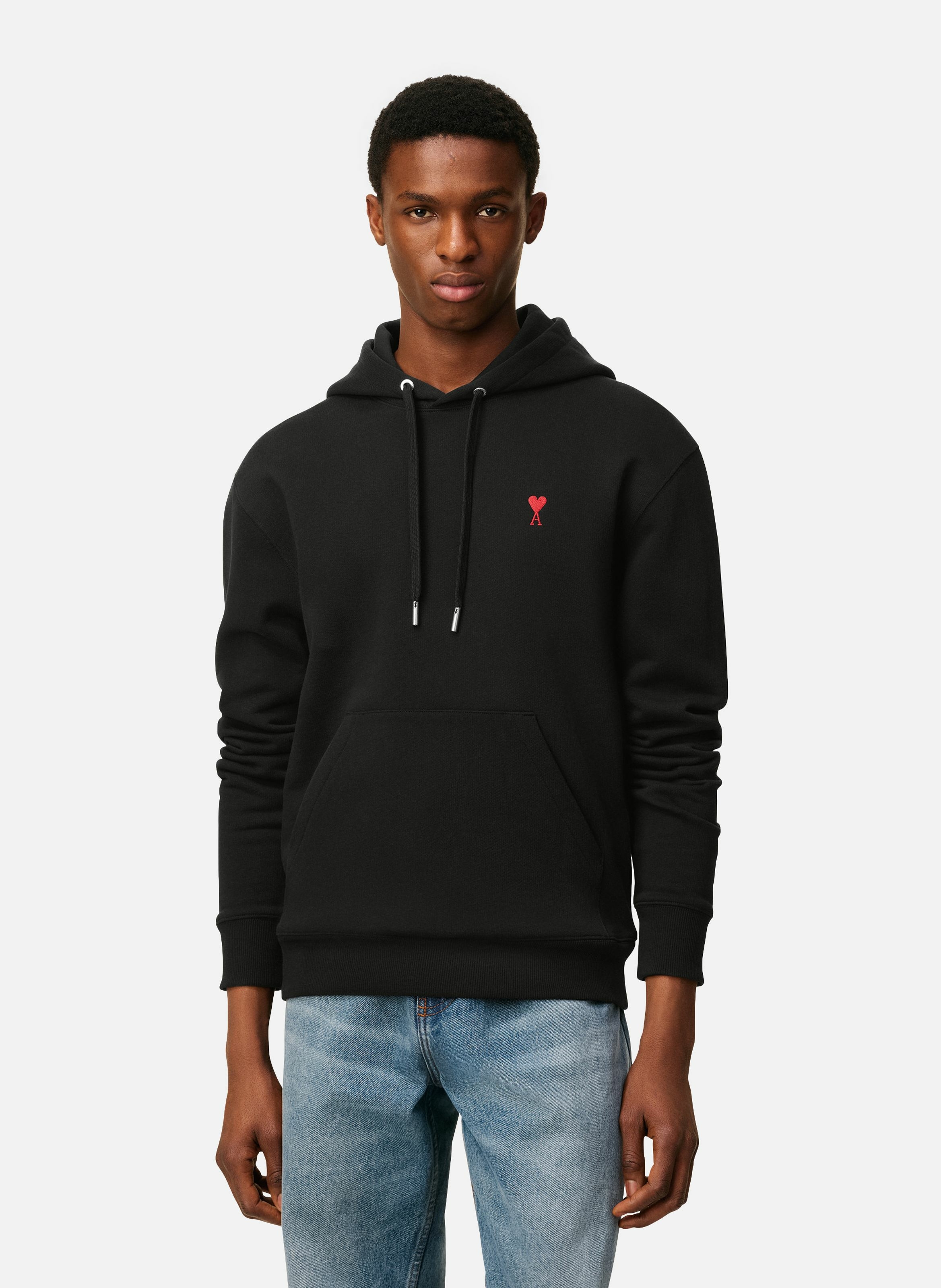 Hoodie ami de coeur rouge unisexe AMI PARIS Noir